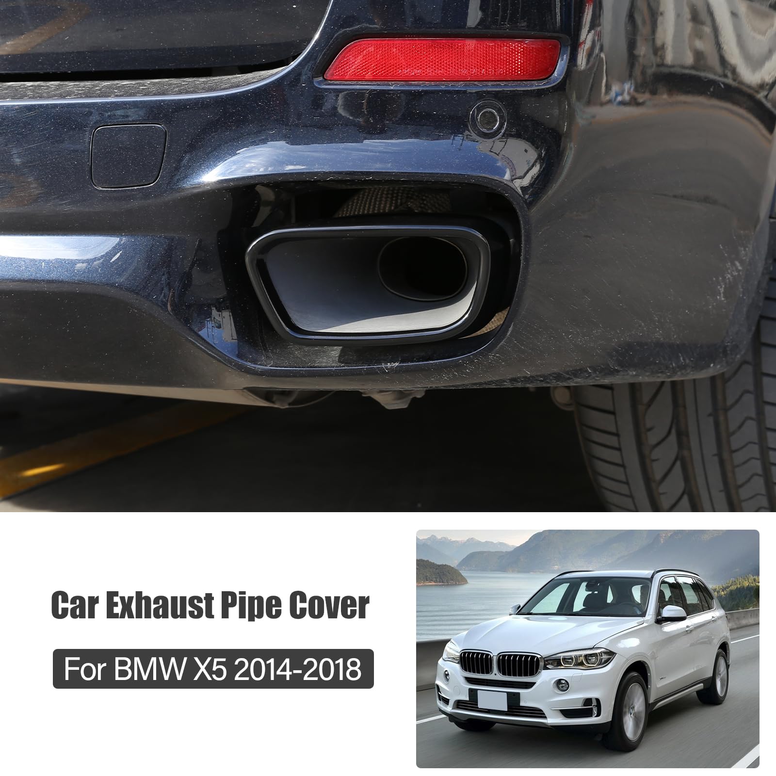 osłona rury wydechowej do modelu X5 F15 2014–2018 X6 F16 2015–2019, czarna, wersja M Sport
