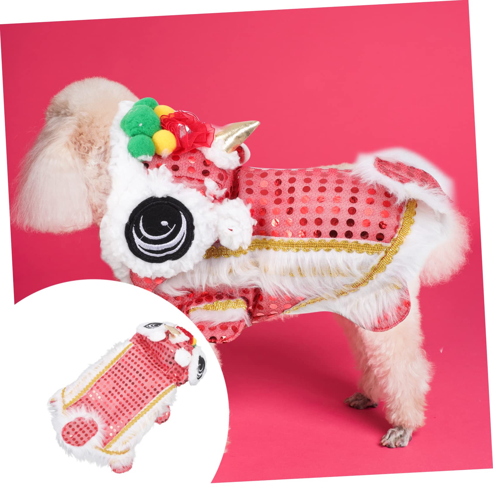 3 Piezas De Ropa para Mascotas Conjunto De Lentejuelas Chaqueta Cálida Chaqueta De Lentejuelas Traje De Perro De Navidad Traje De León De para Mascotas Traje De Gato Traje
