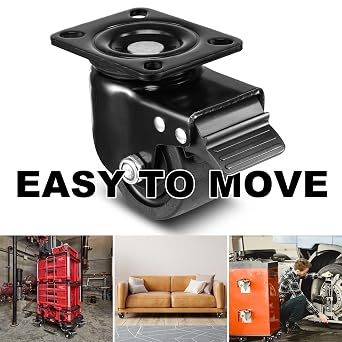 W B D WEIBIDA Low Gravity Center Caster Wheel 3-Inch Heavy Duty Set of 4