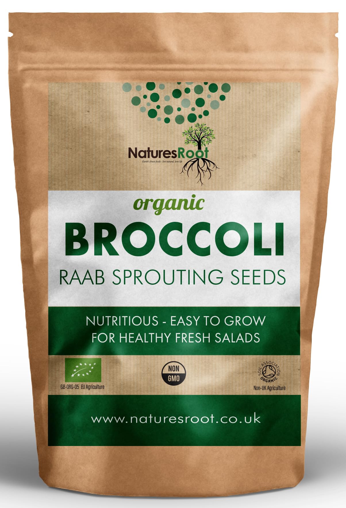 Natures Root Organic Broccoli Sprouting Seeds 1kg - Superfood | Non GMO | Microgreen Sprouts