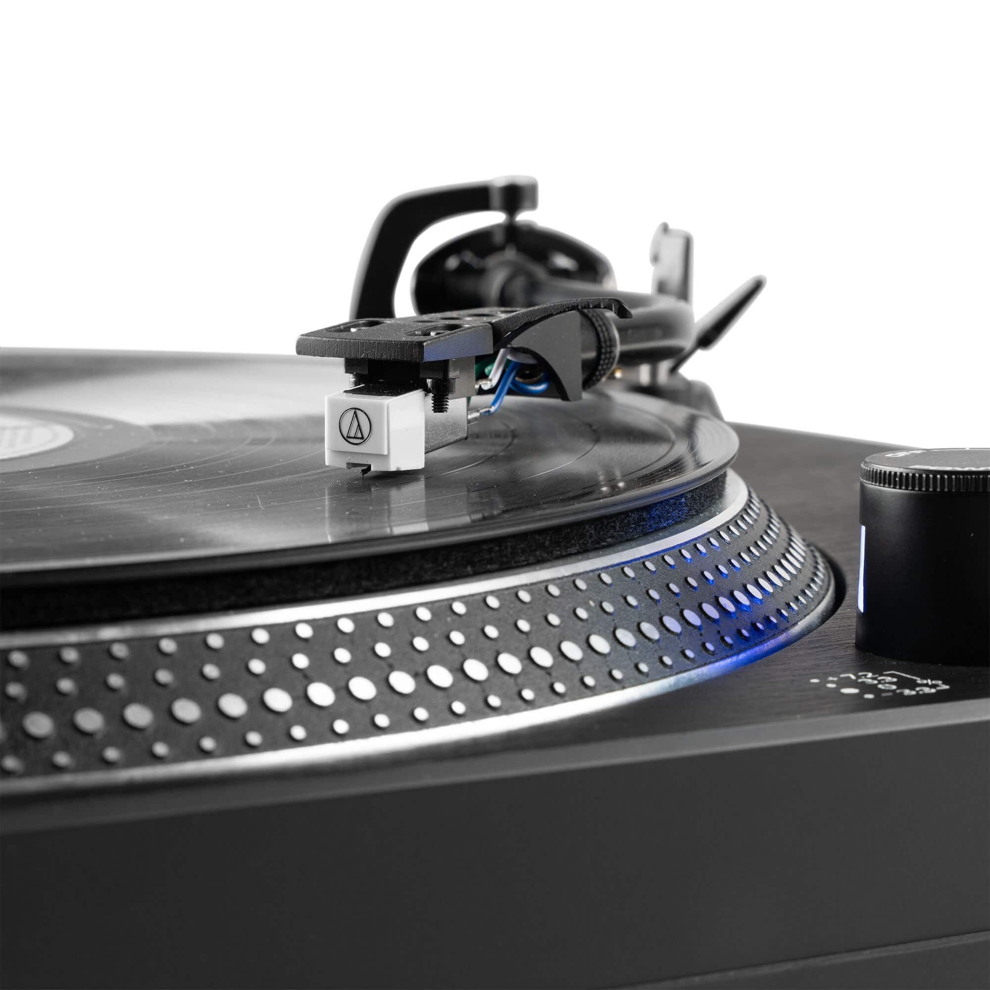 Vonyx DT6000 – Tocadiscos de Vinilo con tracción Directa, cápsula Audio Technica, USB para digitalizar, preamplificador Phono/línea y Pitch Control, Ideal para DJ Profesional o HiFi, Color Negro