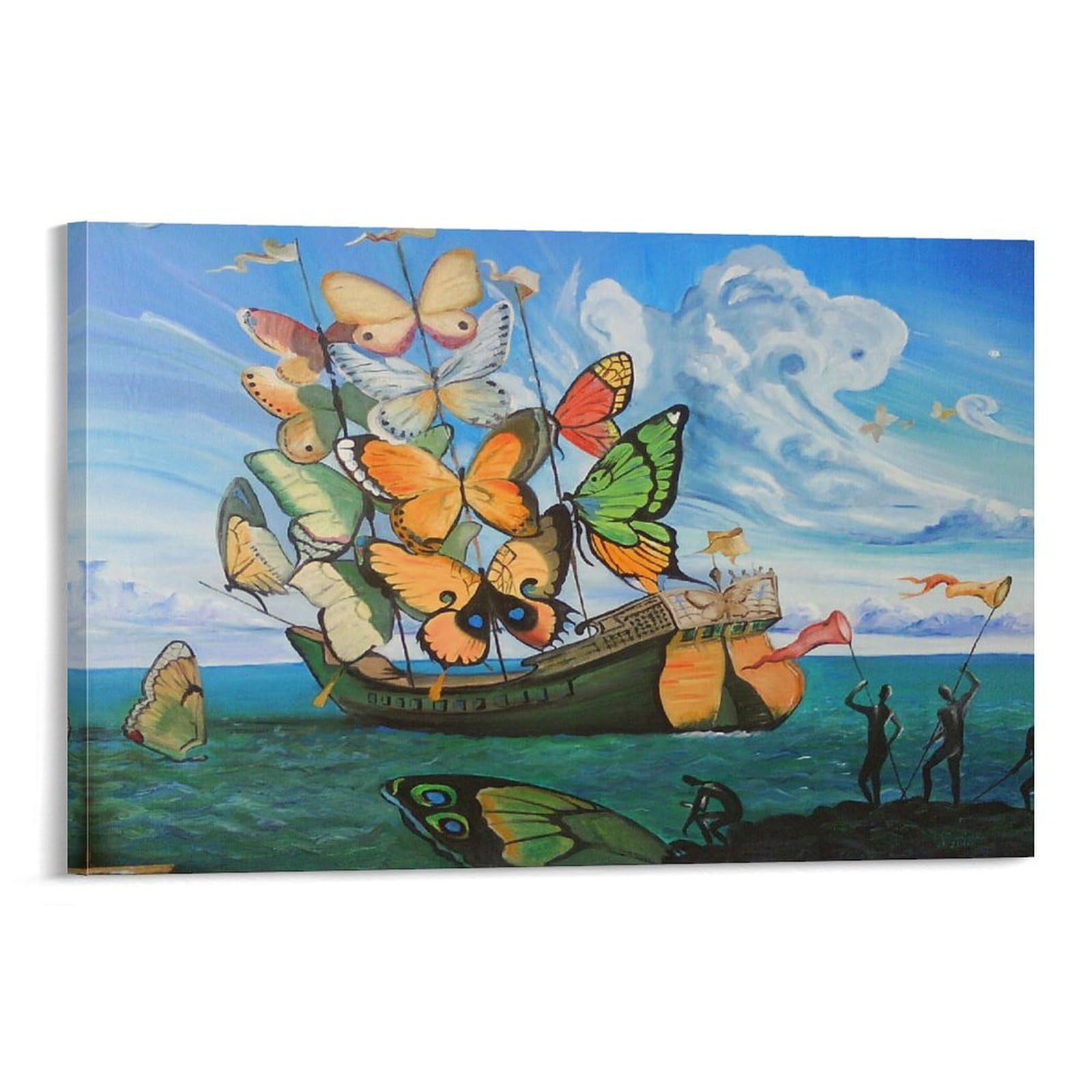 Salvador Dali Wall Art Prints 《Ship with Butterfly Sails》 Art Poster Posters Wall Art Painting Canvas Prints Decor Poster Artworks 08x12inch(20x30cm)