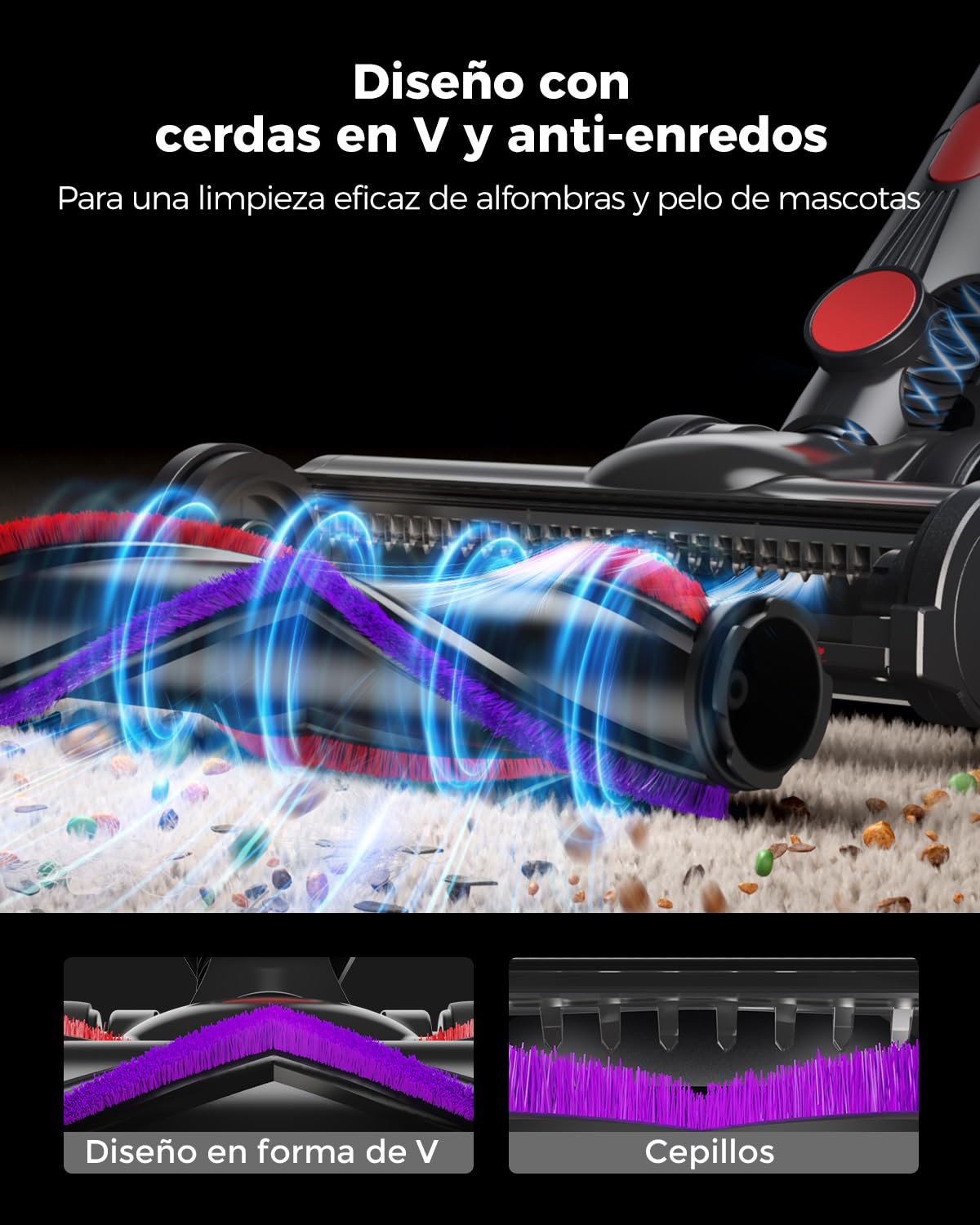 Aspiradora sin Cable, Ideal para Pelo de Mascotas/Alfombras