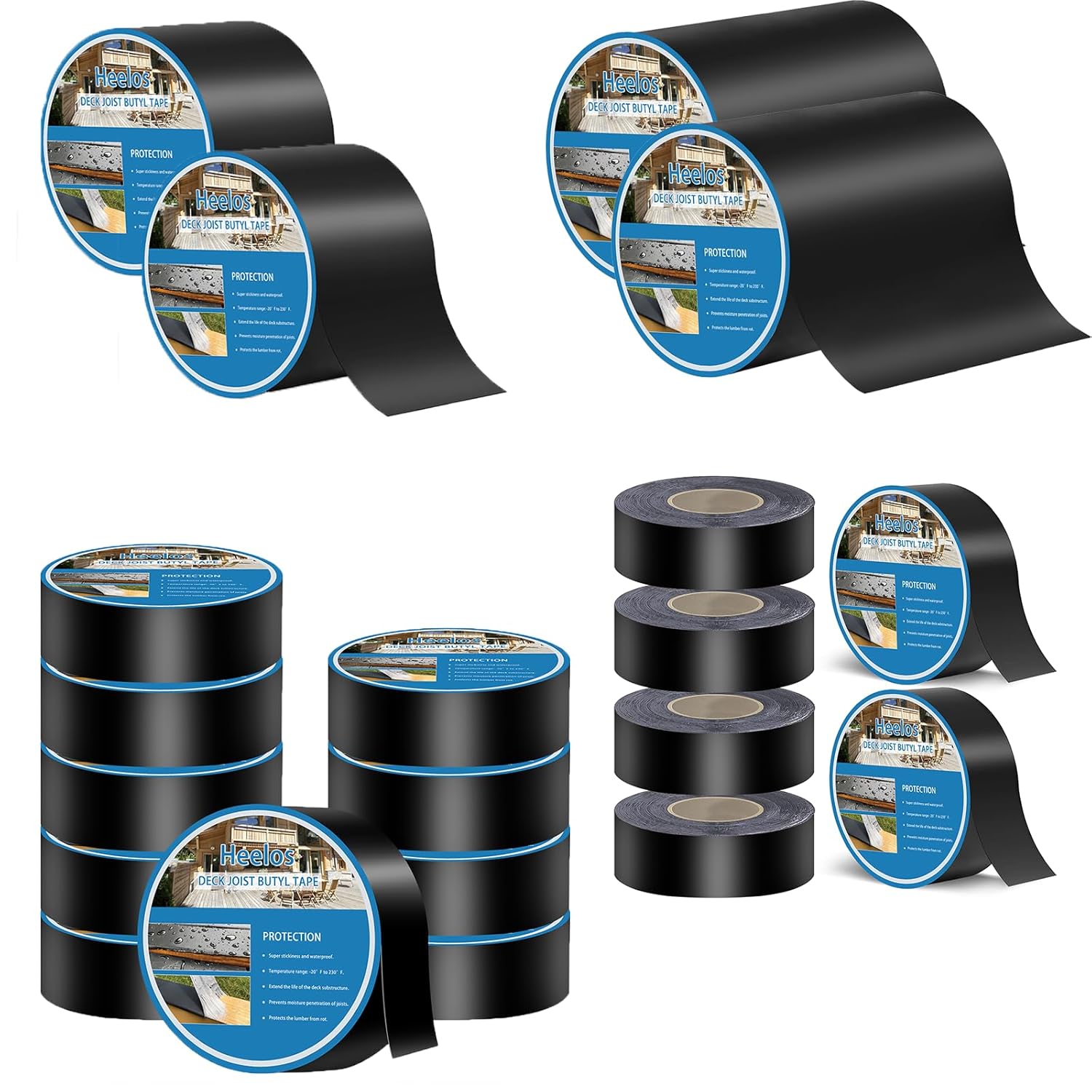 Joist Tape for Decking 2''×50' 16 Pack and 6''×50' 2 Pack and 4''×50' 2 Pack
