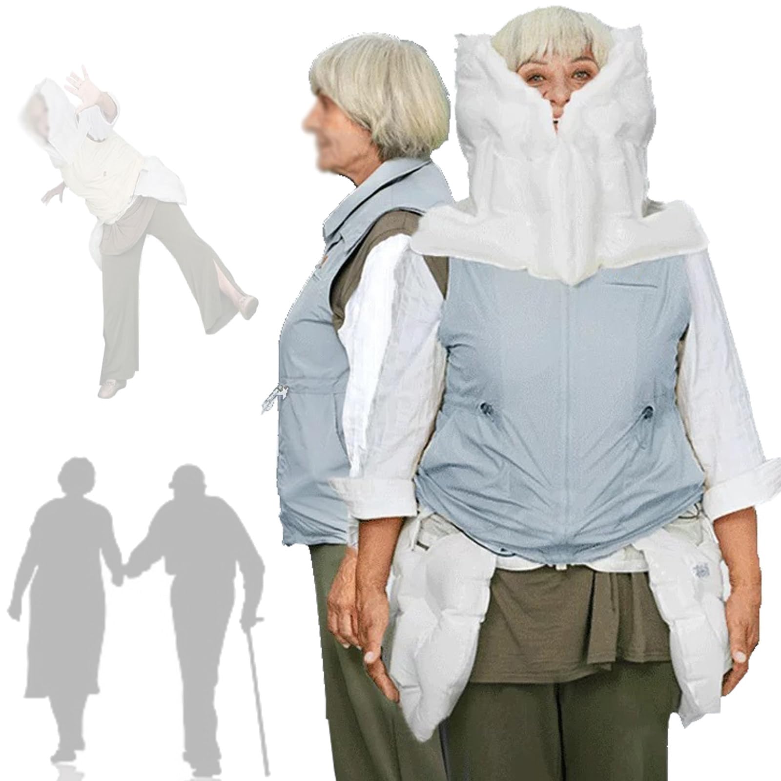 Chaleco de airbag anticaídas con monitoreo remoto, alarma, posicionamiento y función de ayuda de emergencia para seguridad de ancianos y prevención de caídas