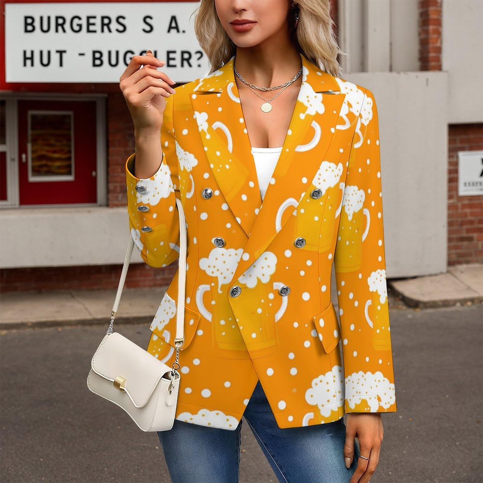 Tazze da birra modello casual da donna blazer leggeri abiti giacca cappotti per viaggi eventi uso quotidiano