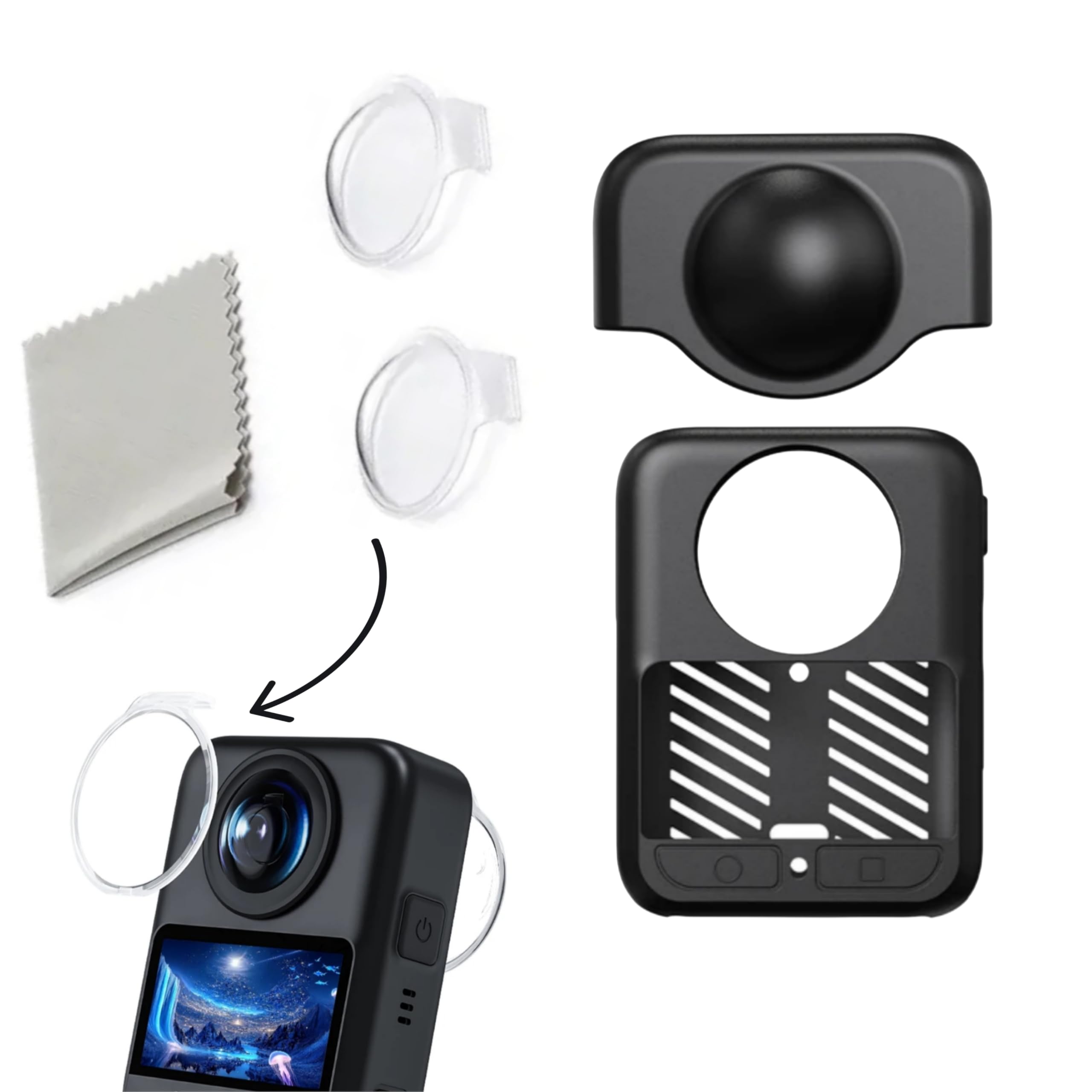 GetZget® Silicone Cover Compatible with DJI Osmo 360 Camera Cover with Lens Cap + Lens Protector Scratch Protector Accessories-picture-14