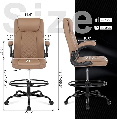 Miniatura 3 de Misolant Silla de dibujo, silla de oficina alta para escritorio de pie, silla de pie con altura ajustable y reposabrazos abatibles, silla de dibujo