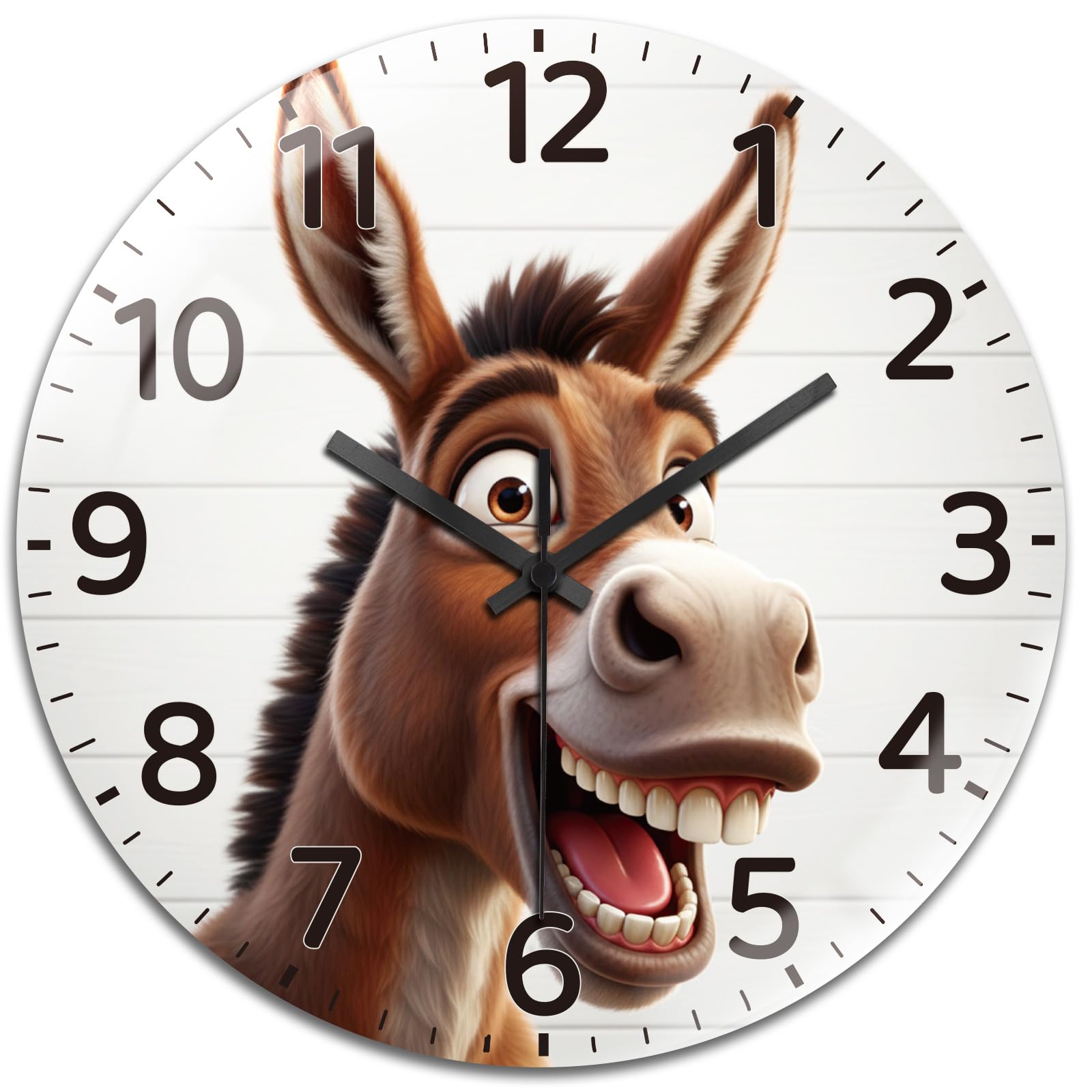 Horloge murale ronde en verre silencieuse pour cuisine et chambre