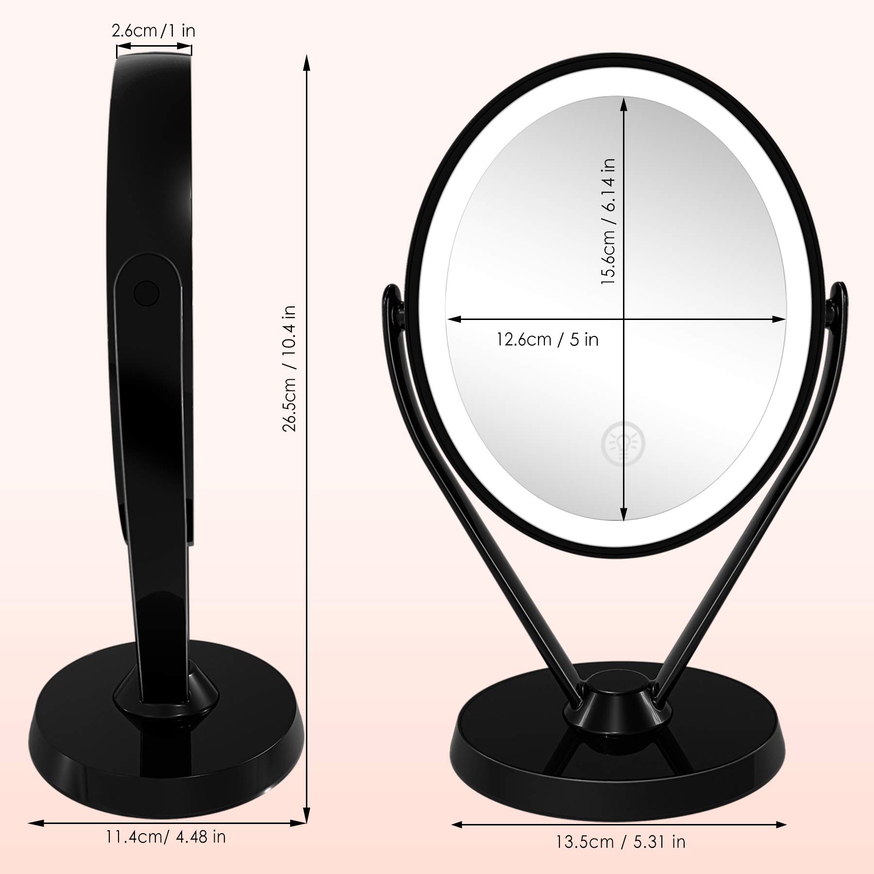 Buy Aesfee DoubleSided 1x/7x Magnification LED Makeup Mirror with