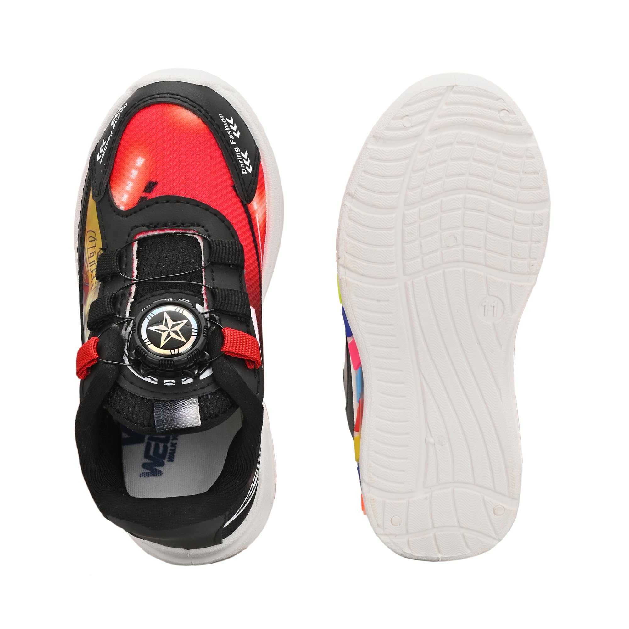 Birde Stylish Comfortable Regular Wear PVC Black Sports Shoes for Kids 3