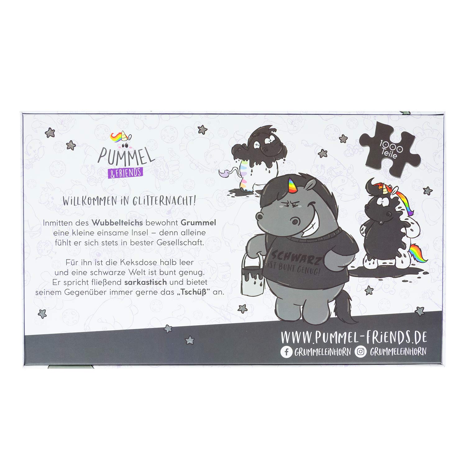 1000 Teile Puzzle Für Erwachsene Pummel \u0026 Friends Puzzle 1000 Teile -  Grummeleinhorn Glitternacht Pummel Einhorn Puzzle, image size:1500x1500