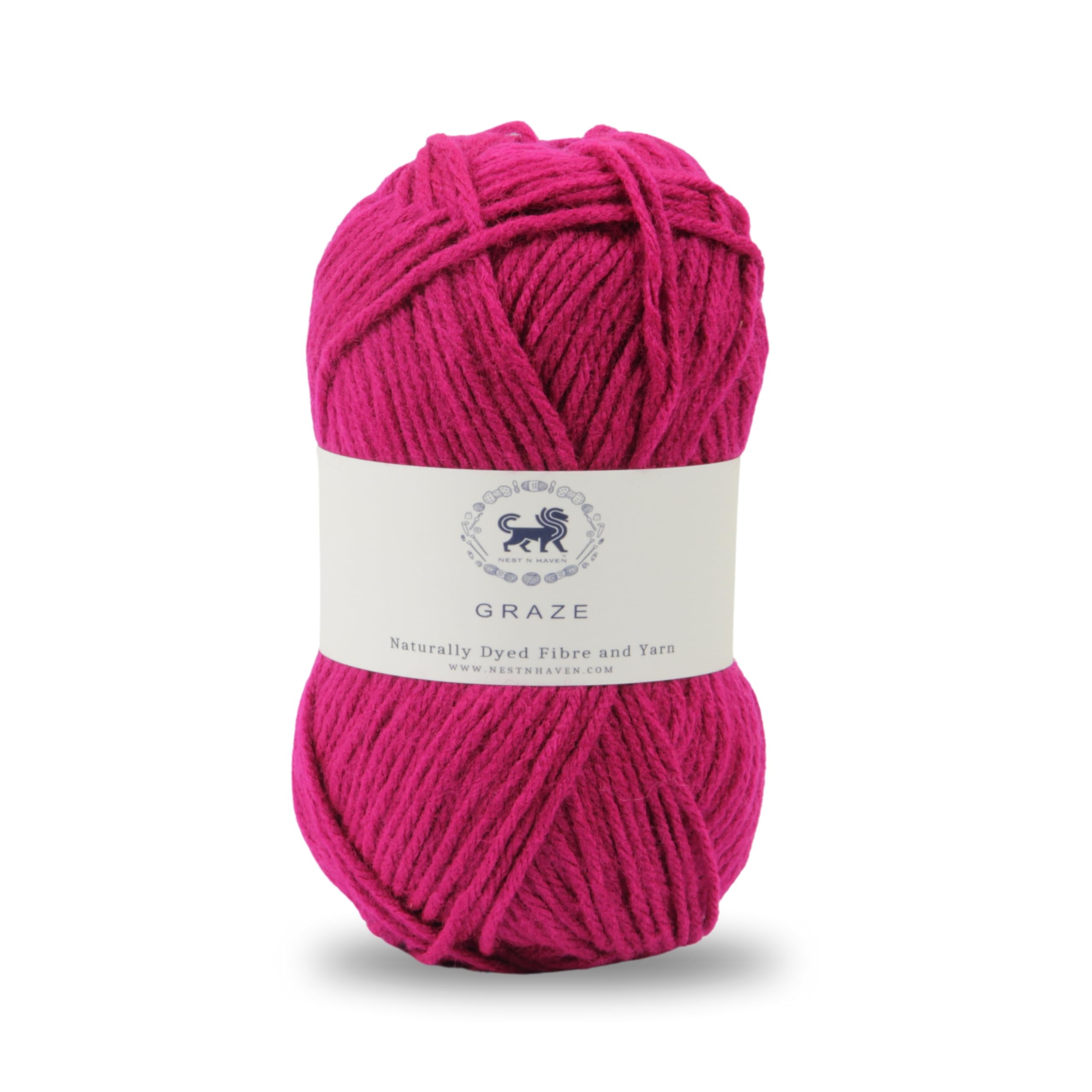 Nestnhaven Acrowools Graze Hand Knitting and Crochet Yarn. Pack of 1 Ball - 100gms. Shade no - NNHG012 (Dark Pink)