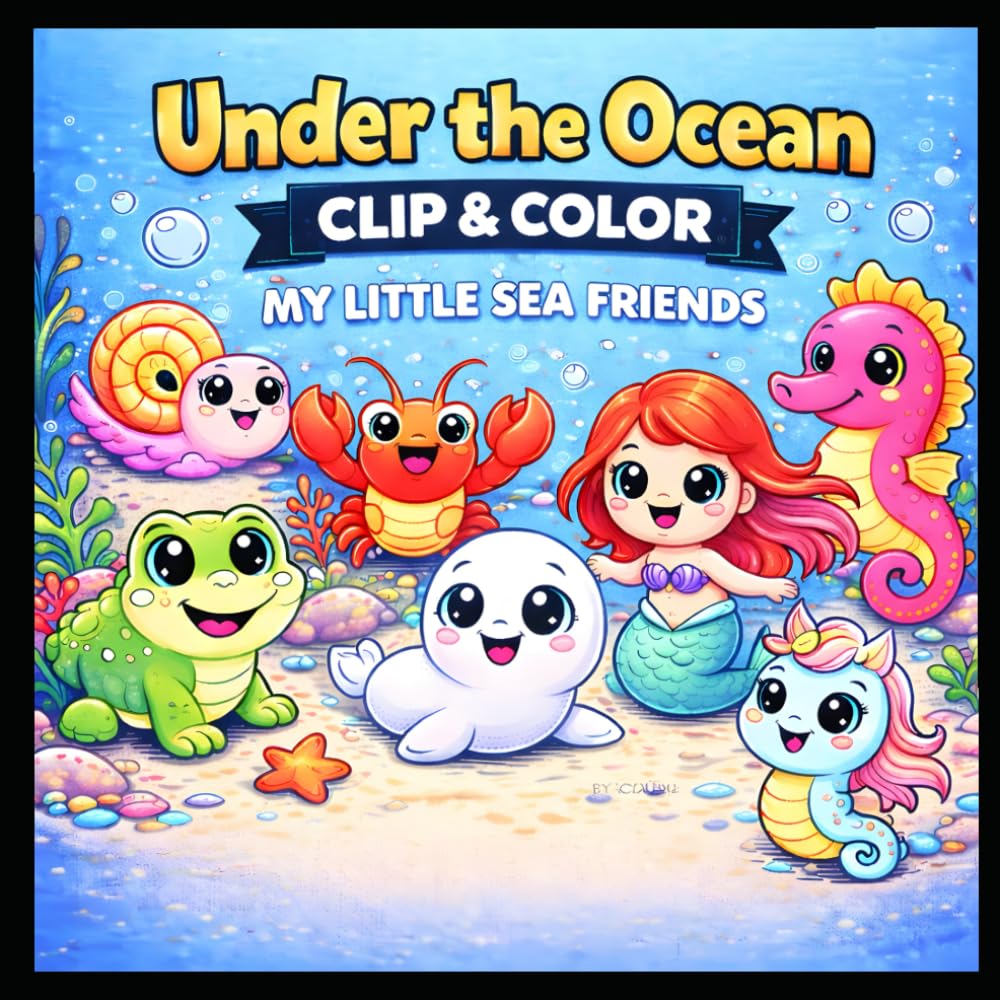 Under the Ocean.: Clip & Color: My Little Sea Friends.