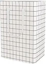 Cesto de Roupa Suja ou Limpa 72 Litros Dobrável Com Alça Tecido Resistente Organizador Lavanderia com Estampa (Quadrados)