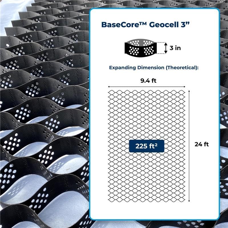 Miniatura 2 de Performance Footing Geocell BaseCore - Rejilla estabilizadora de grava de 3 pulgadas para patios, cobertizos, cocheras, pendientes, caminos y