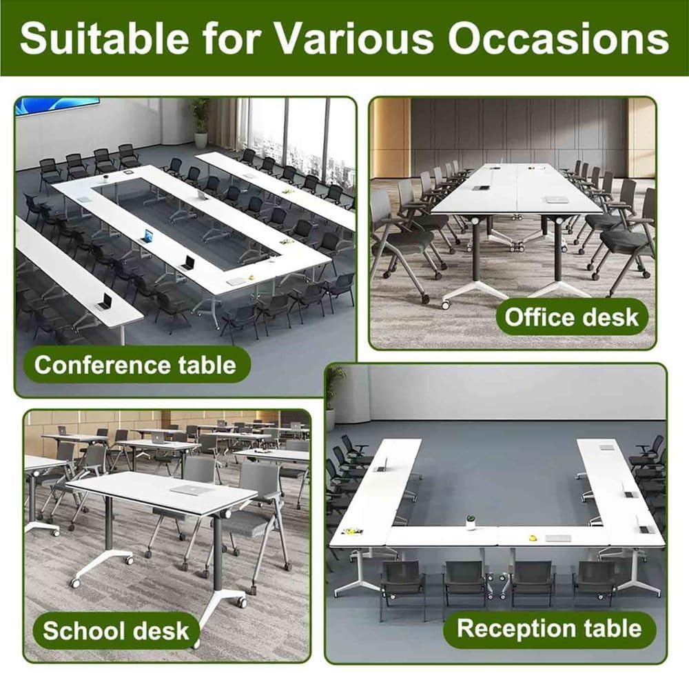 Klappbarer Konferenztisch mit Rollen, mobiler Klappbarer Trainingstisch, modularer, platzsparender Besprechungstisch, mit 2,5 cm dicker Desktop, für Büro, Klassenzimmer und Konferenzraum