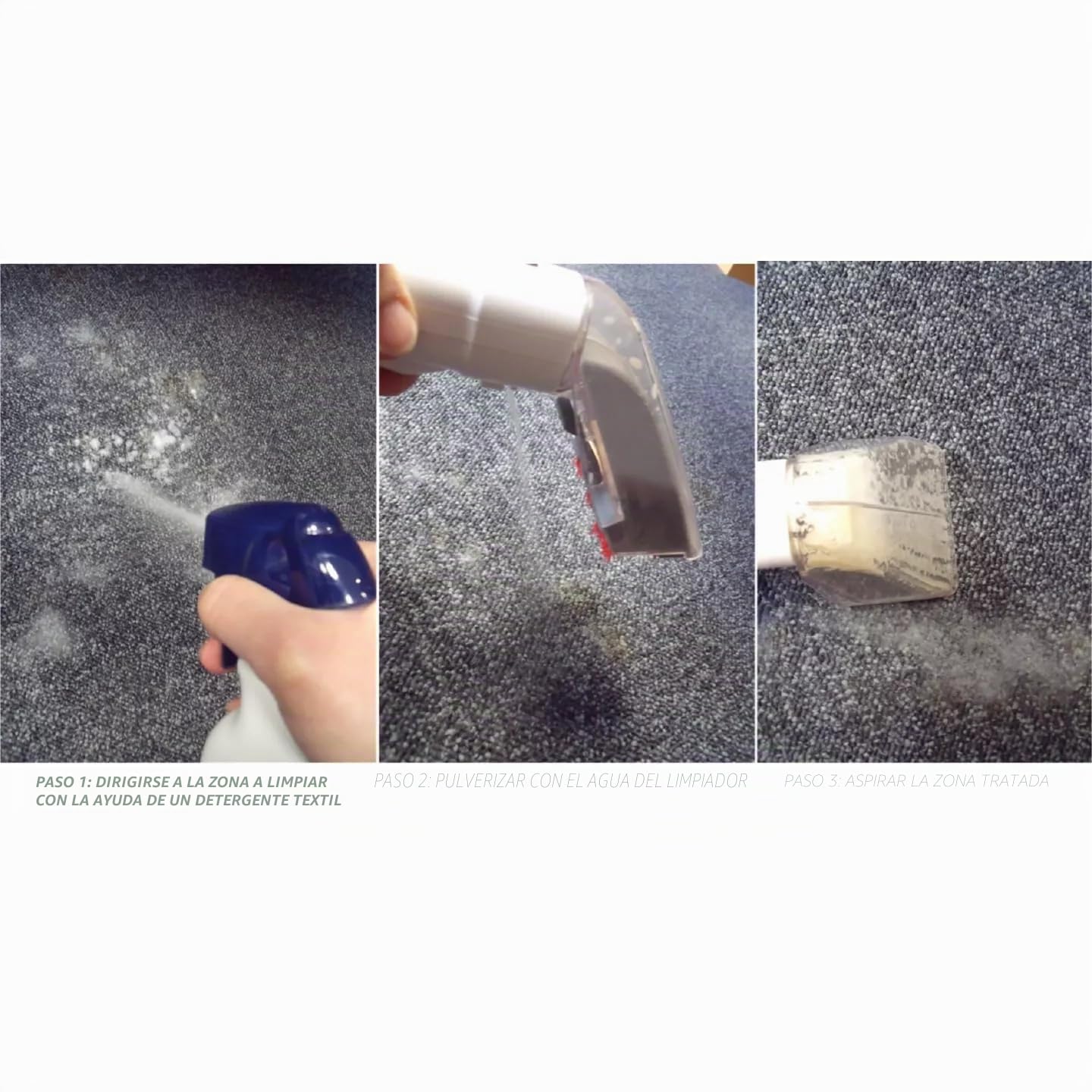Shampouineuse 400 W con pulverizador – Limpiador textil de mano con depósito, inyector extractor, removedor de lavadoras, aspirar y limpiar sofás, telas, alfombras, asientos de coche, alfombra, cable