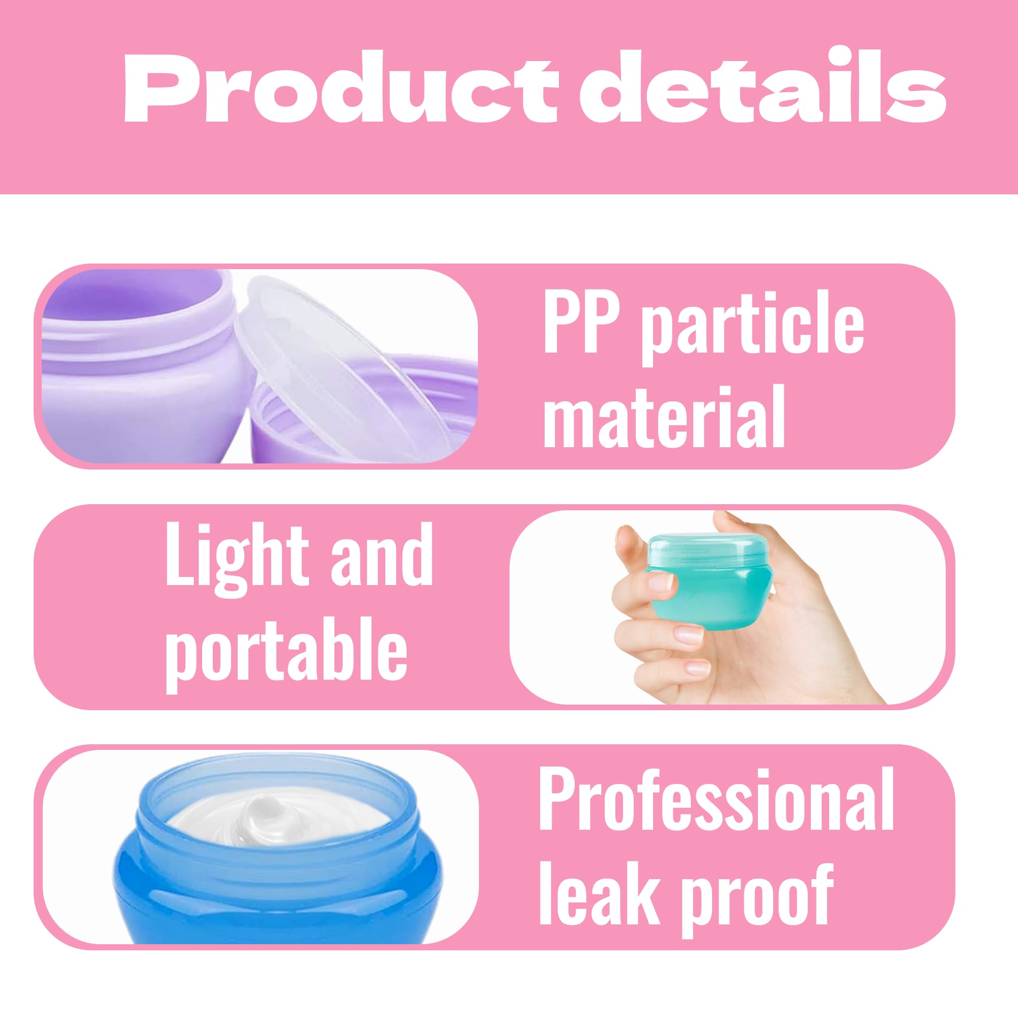 6PCS Travel Pots Plastic Small Toiletries Tubs - Image 3