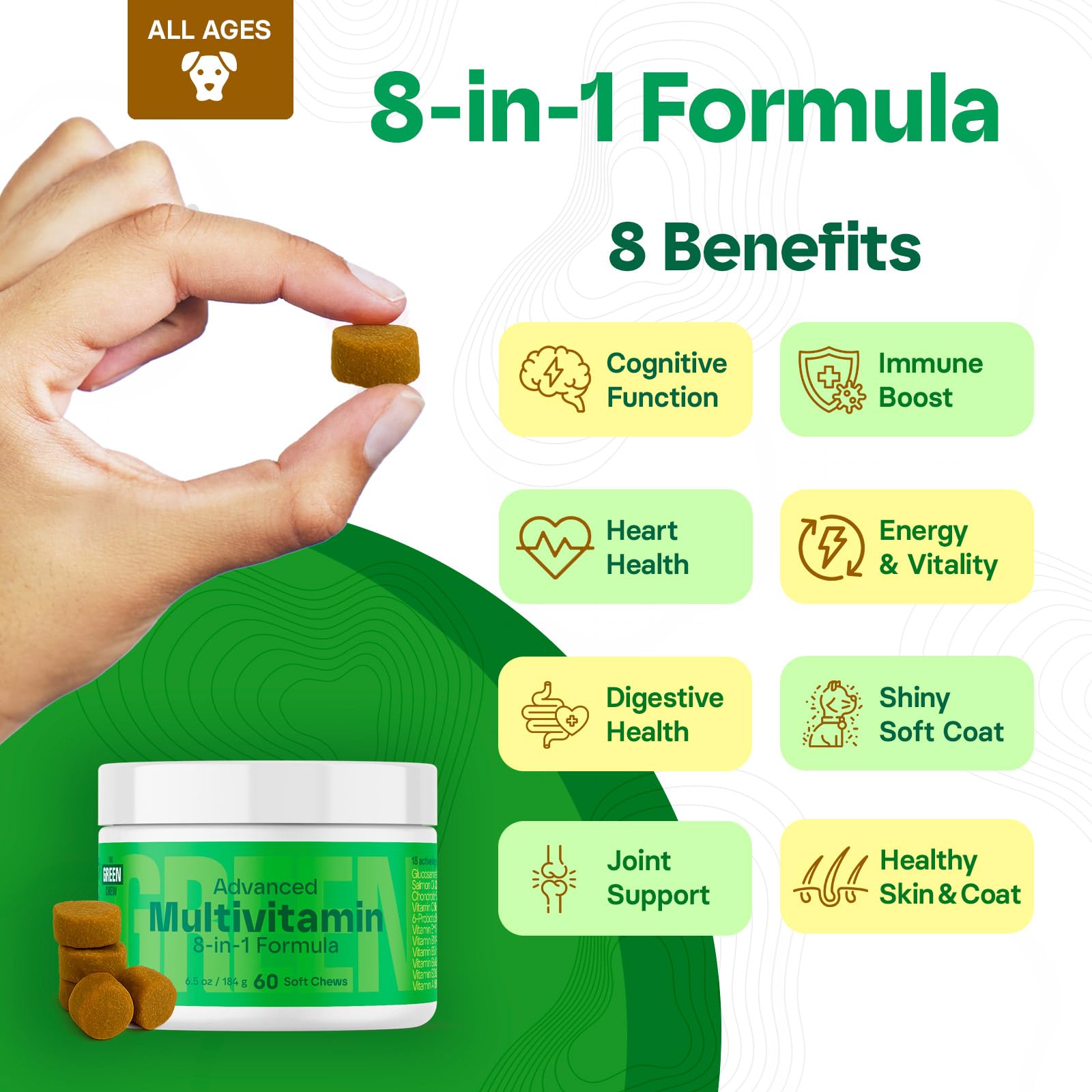 8-in-1 Advanced Multivitamin for Dogs - Chicken Soft Chews - 60 Count — Amazon image 2