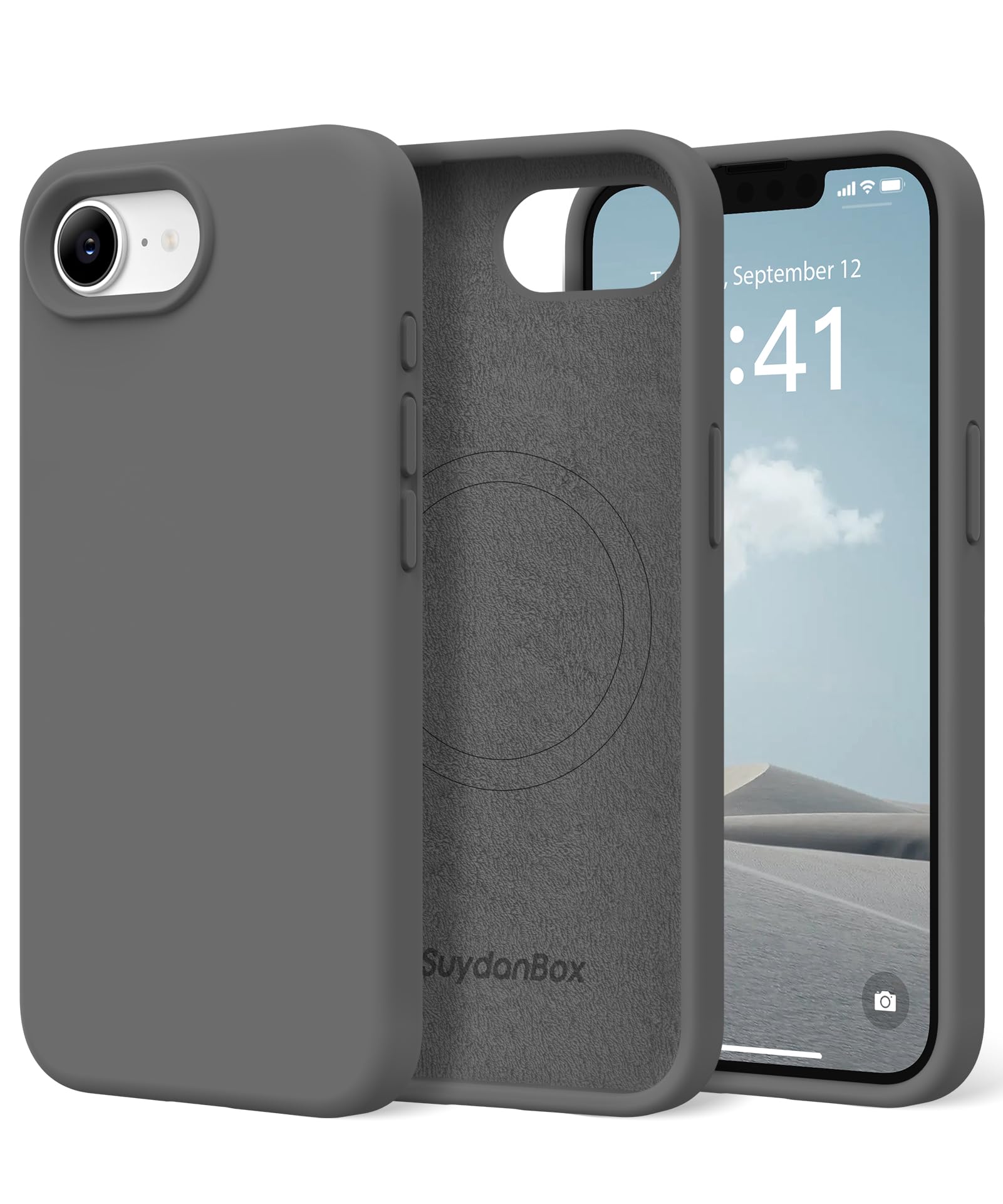 Magnetic for iPhone 17e/iPhone 16e Case Silicone Dark Gray