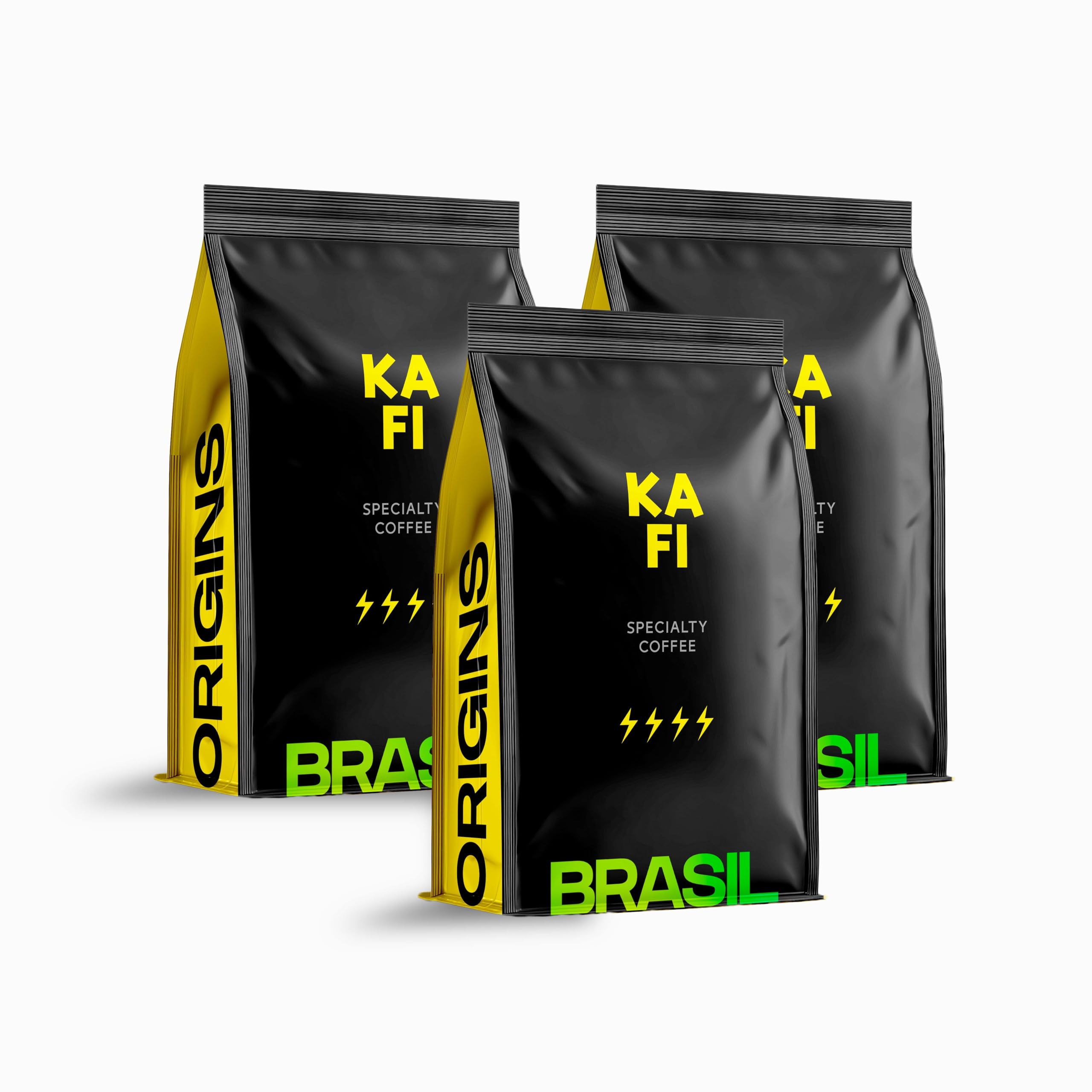 KAFI Café en Grano de Especialidad Brasil 1.5kg (3x500g) - 100% Arábica Natural - Notas de Nuez, Chocolate y Caramelo - Cuerpo Clásico y Definido - Ideal para Cafetera Superautomática y Molinillo