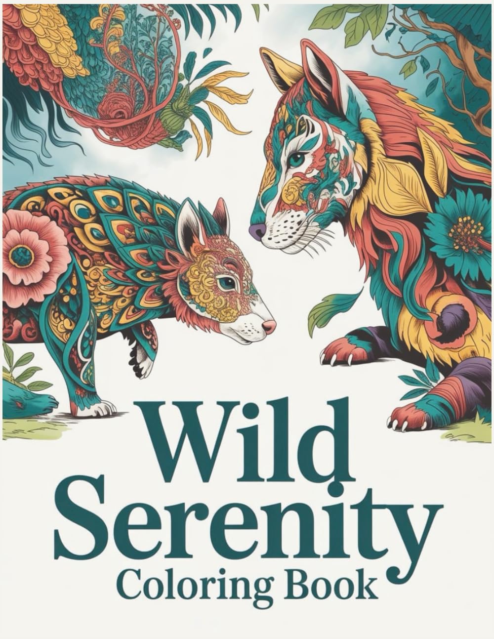 Wild Serenity Coloring Book: Stress-Relieving Animal Mandalas for Mindful Coloring
