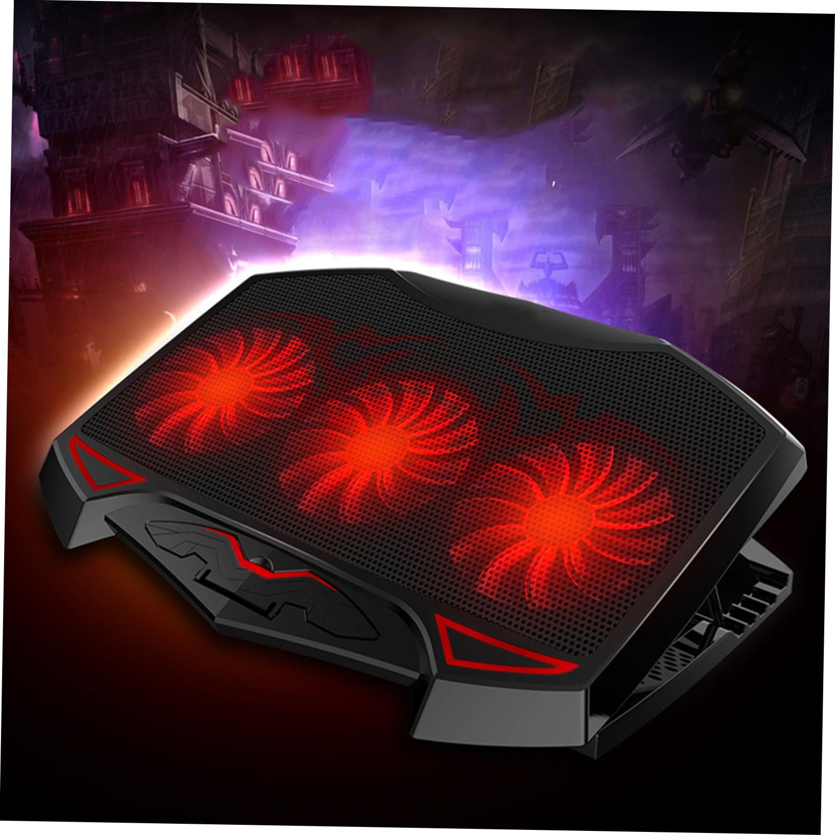 Laptop Cooling Pad a 3 Ventole, Supporto Regolabile in Metallo