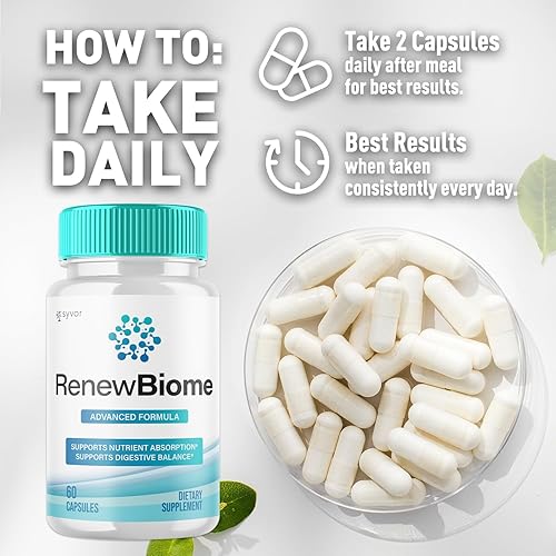 Miniatura 4 de Renew Biome Capsules, píldoras oficiales RenewBiome con todos los ingredientes naturales, fórmula avanzada probiótica para la piel y el intestino,