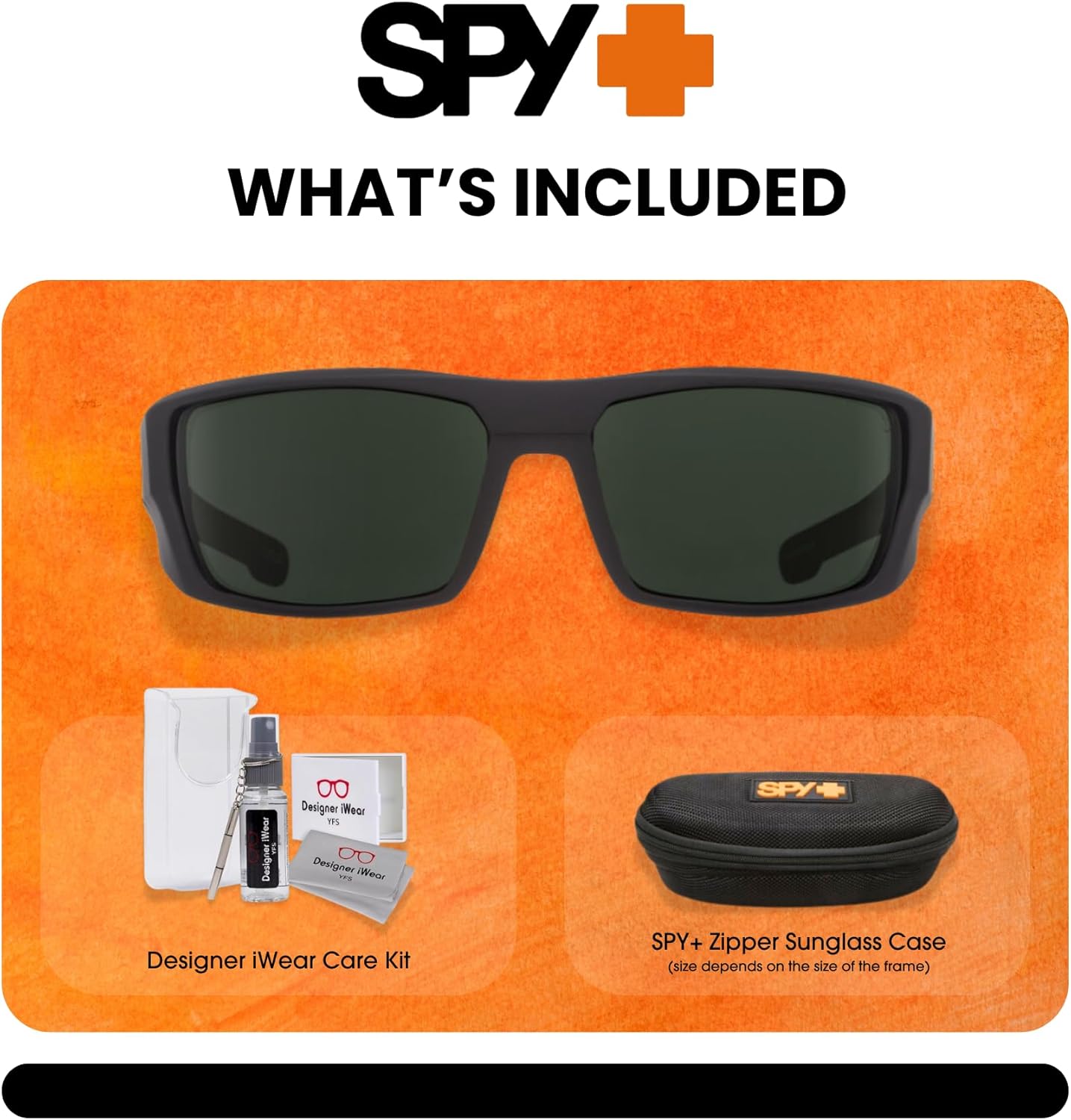 Spy Dirk Rectangular Sunglasses for Men +BUNDLE with ACCESSORY EYEWEAR KIT
