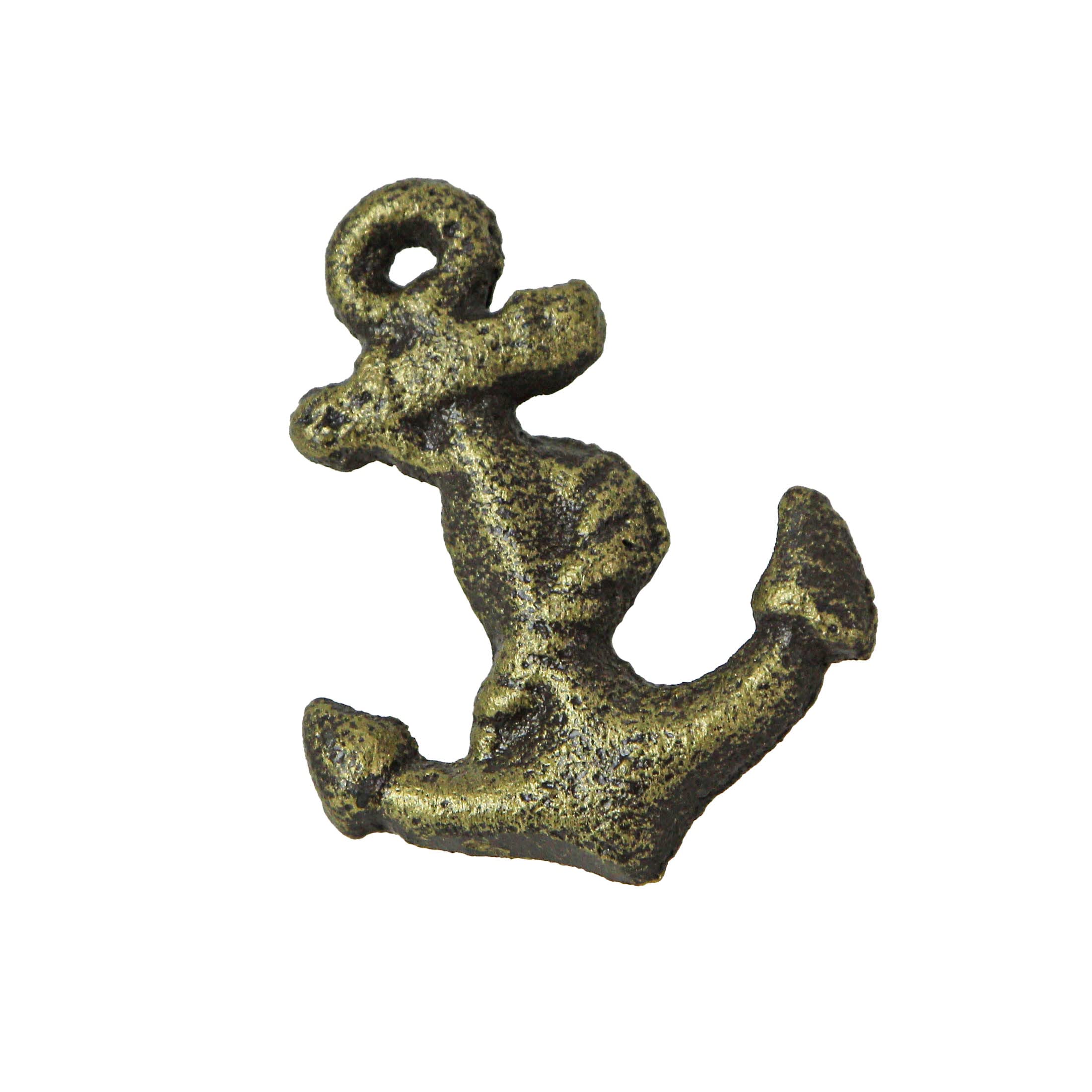 Zeckos Zestaw 6 rustykalnych gałek do szafek z brązu, żeliwne, kotwica, do szuflad, dekoracyjne gałki do szafek, dekoracja domu, 6 cm