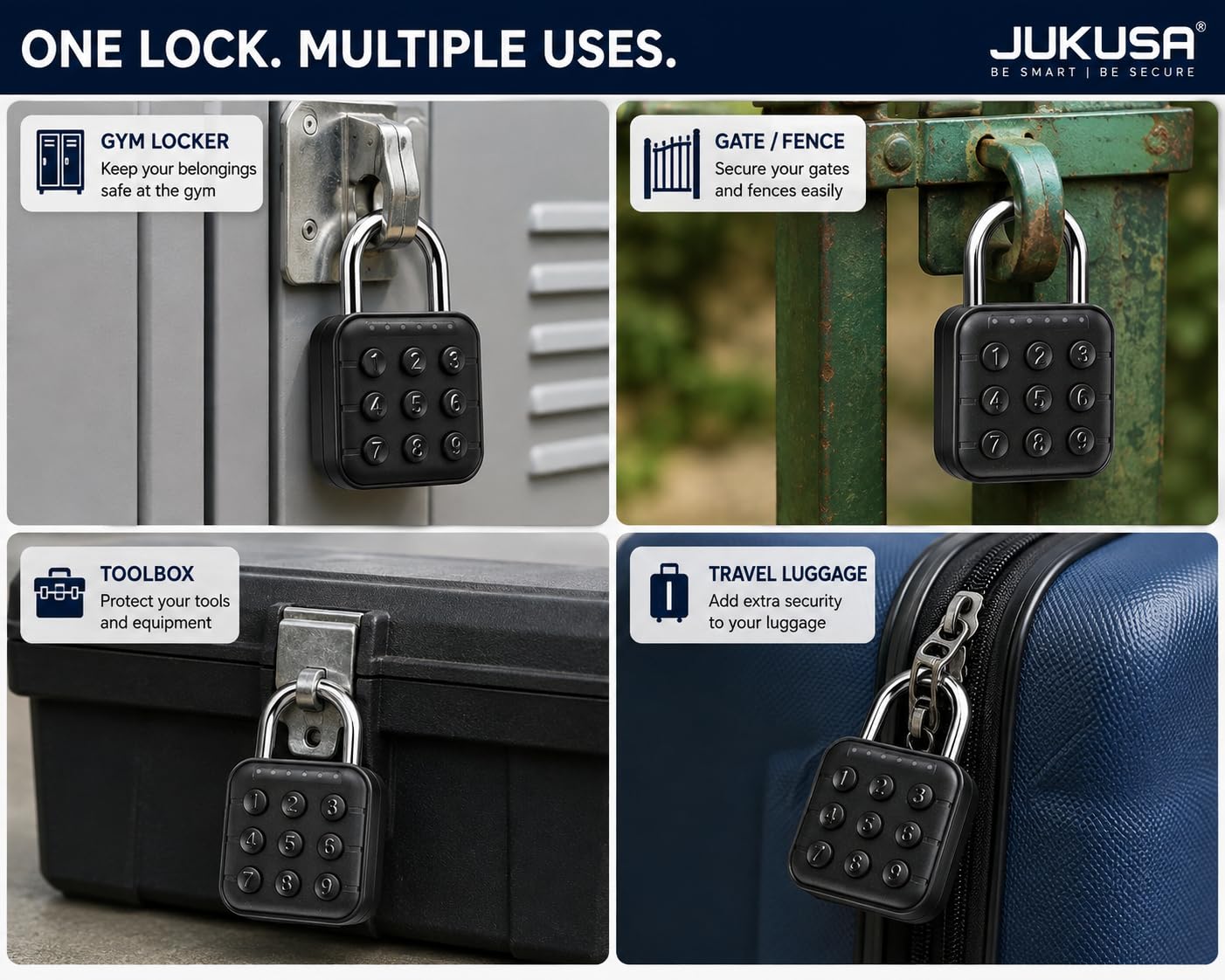 6 Digit Password Locker Lock Aluminum Alloy Code Digital Padlock, Push Button Safe Security Padlock, Combination Padlock for Gym and School Lockers(Black) — Amazon image 3