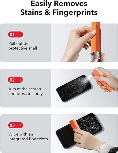 Miniatura 8 de 3 toallitas limpiadoras de pantalla, paño de microfibra en aerosol 3 en 1, limpiador de pantalla de automóvil, herramienta portátil recargable para