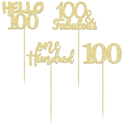 Miniatura 128 de Gyufise 24 piezas de adornos dorados para cupcakes de 10.º cumpleaños con purpurina dorada de doble dígito Hello 10 Ten Cupcake Picks para fiesta