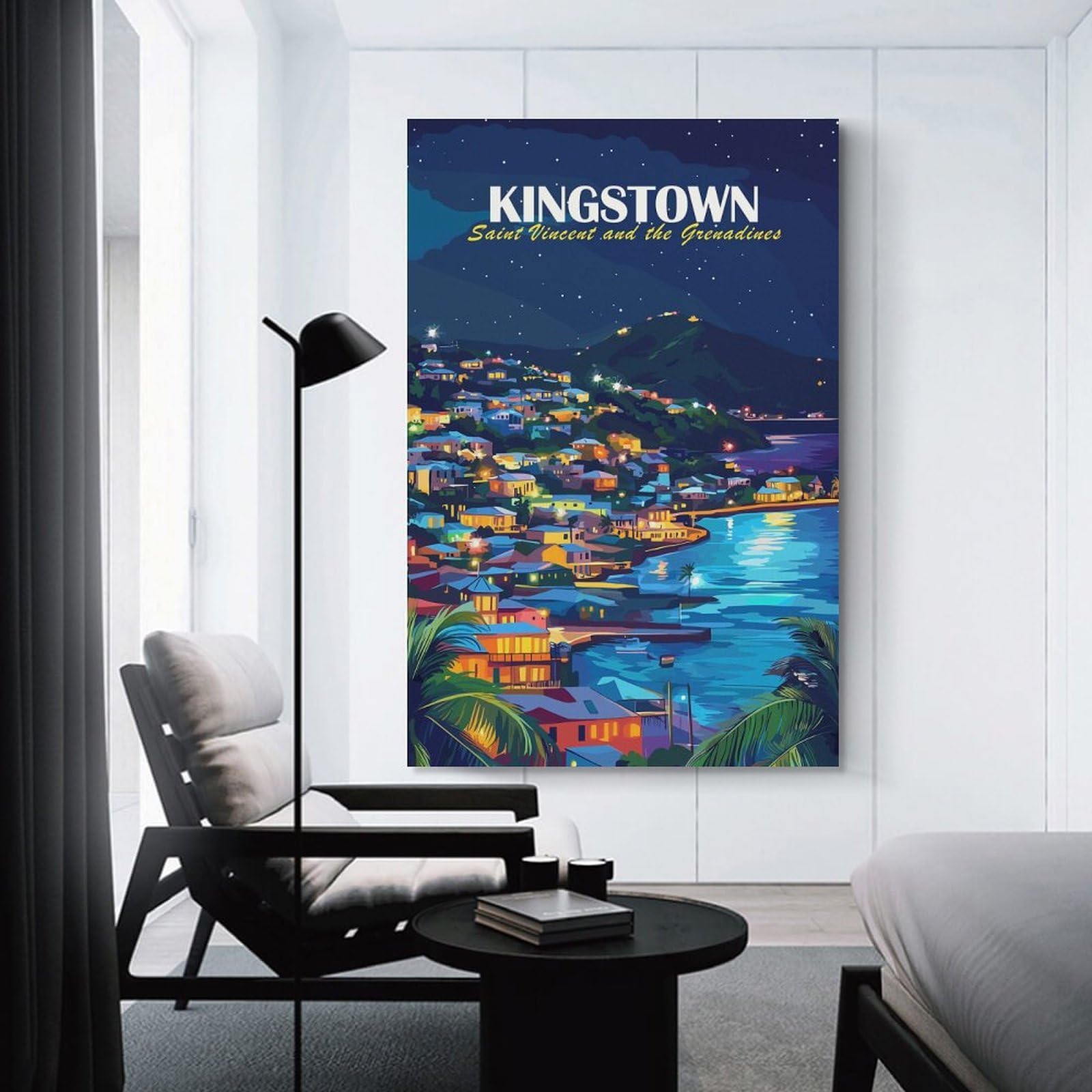 Junmoney Kingstown, Saint Vincent And The Grenadines Decorative Wall Artwork 16x24inch(40x60cm), for Living Room, Bedroom, Office Or Hallway, Decorative Artwork with Broad Appeal