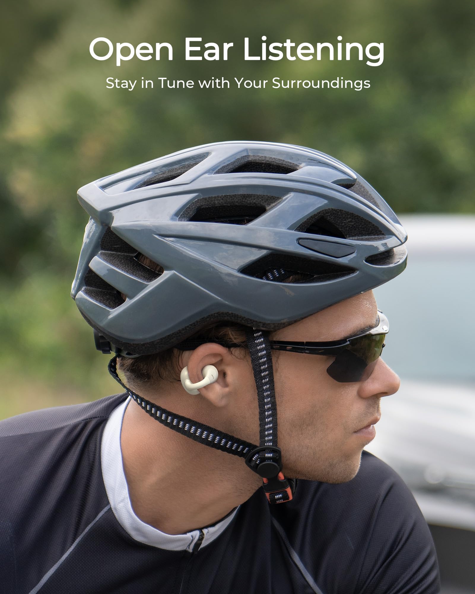 Lytmi CozyClip - Auricolari aperti con Bluetooth 5.4, leggeri e confortevoli, audio chiaro, 22 ore di riproduzione, IPX4, impermeabili, per corsa e fitness, colore: bianco