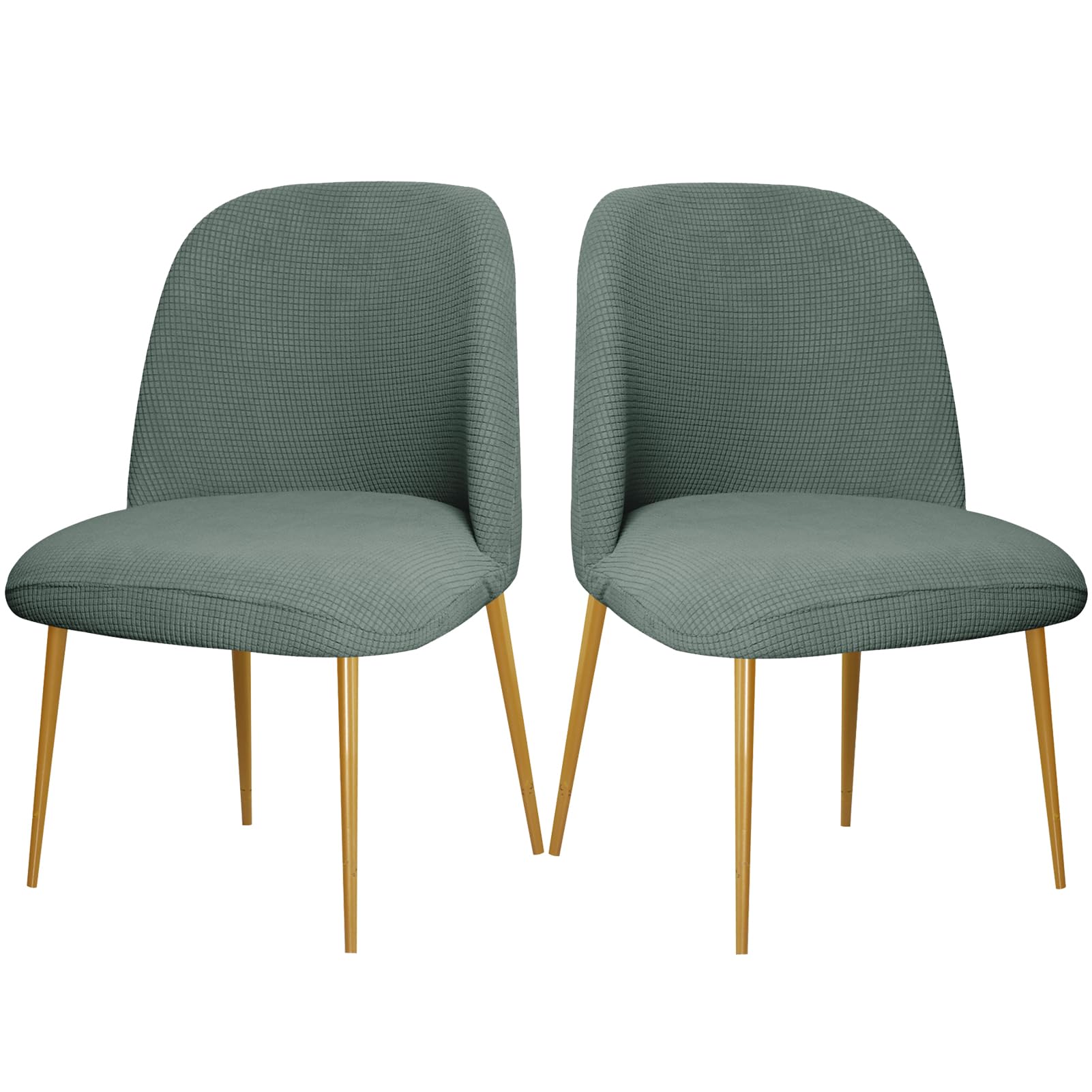 ZHUIYUAN Curved Back Chair Covers for Dining Room Set of 1/2/4/6 - Semi Circle Back Protector Seat Cover