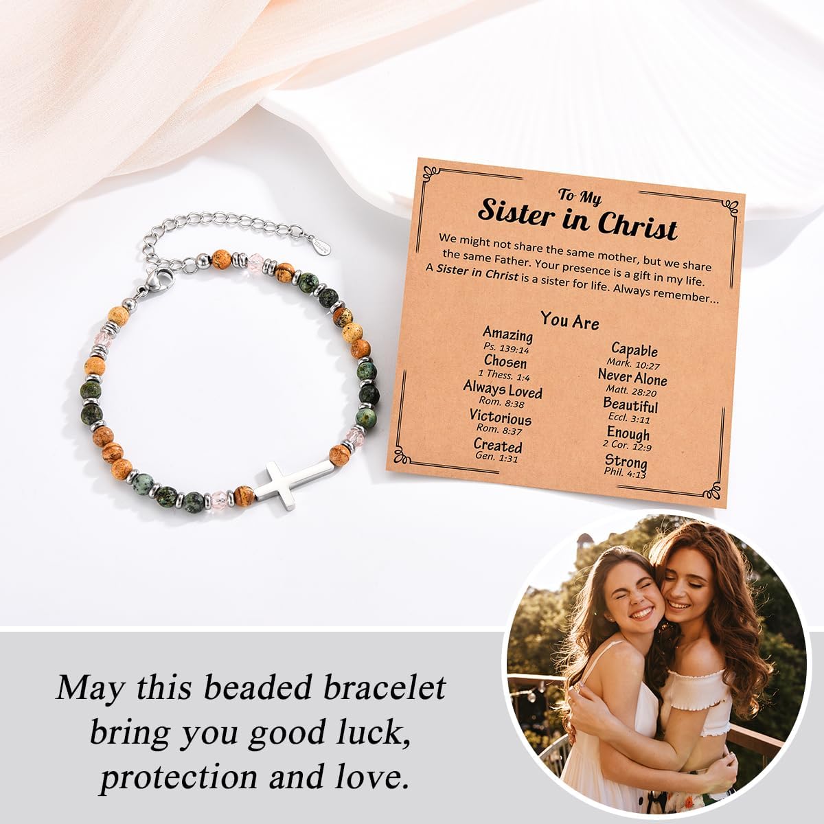 Cross Bracelet for Women Girls, Christian Gifts for Women Friends