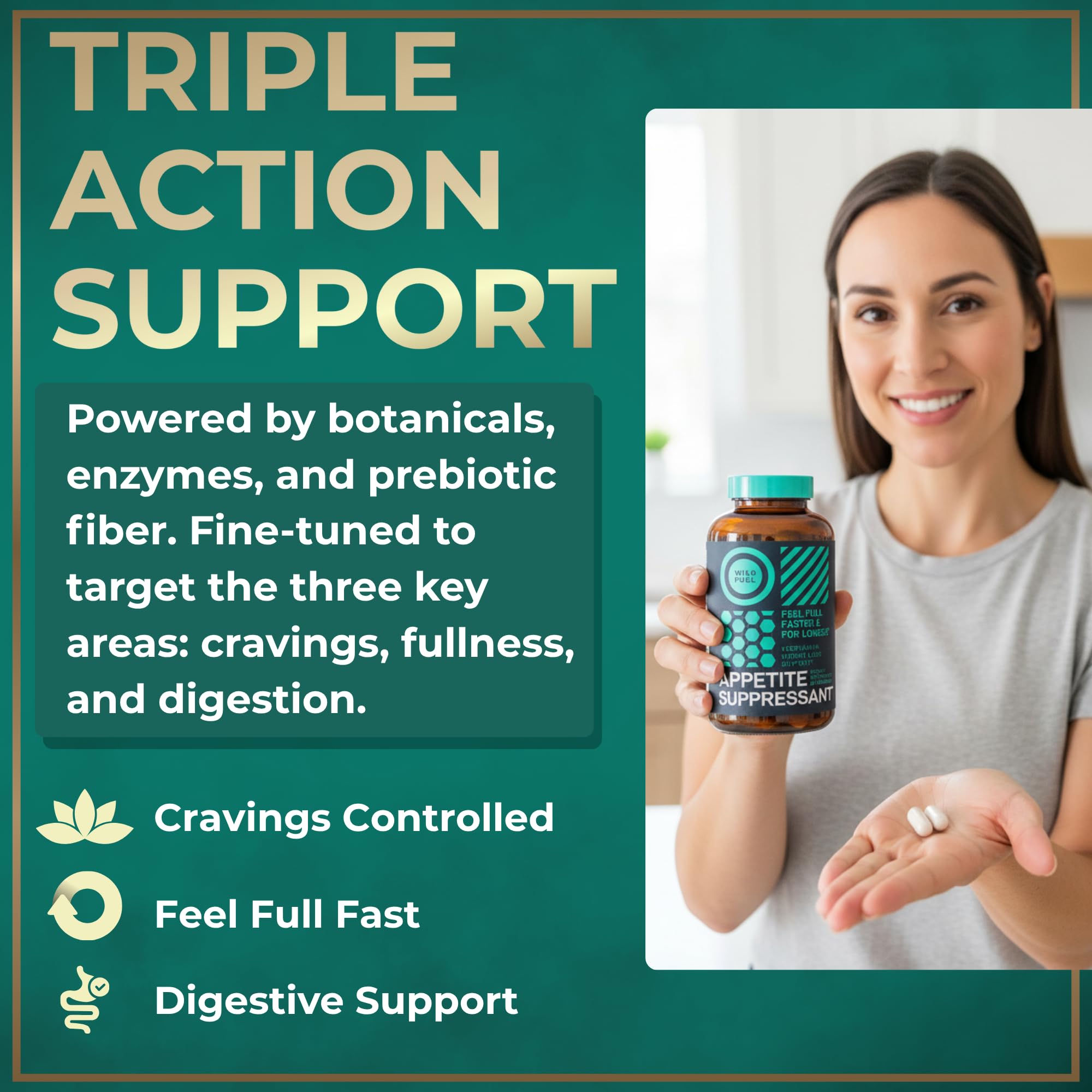 Appetite Suppressant for Weight Loss, Hunger Suppressant - Diet Pills That Work Fast for Women and Men - Garcinia Cambogia, Glucomannan, White Kidney Bean Carb Blocker and Fat Burner - 60 Veggie Caps — Amazon image 3