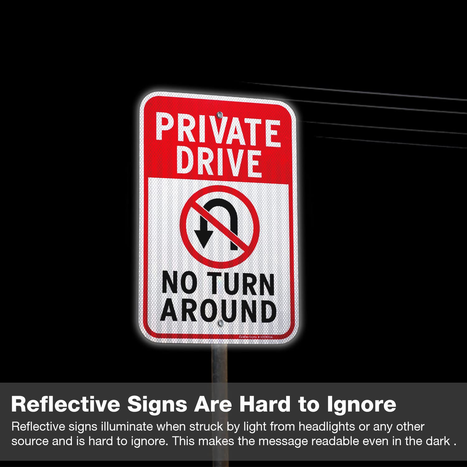 ●NO TURN AROUND Amazon.com: Private Driveway No Turn Around Sign, 6