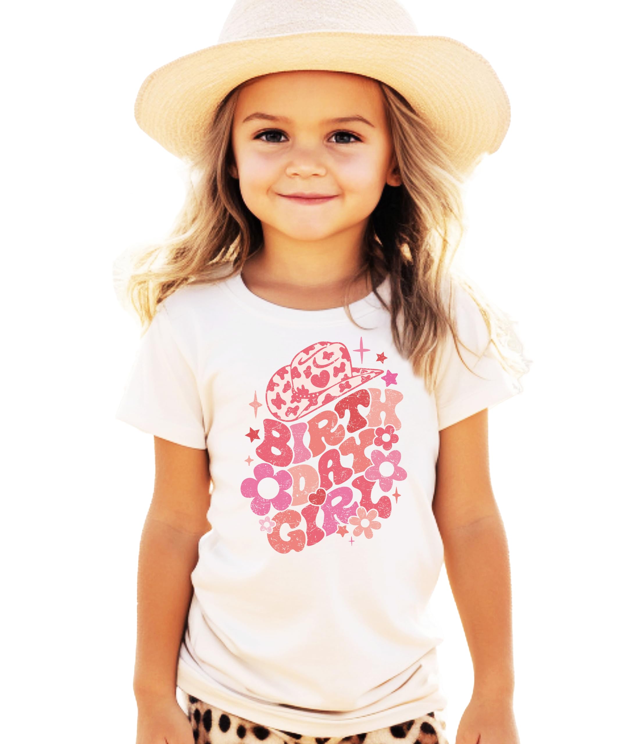 Birthday Girl Groovy Cowgirl Birthday Outfit for Baby and Toddler Youth Girls Natural Shirt 12 Months