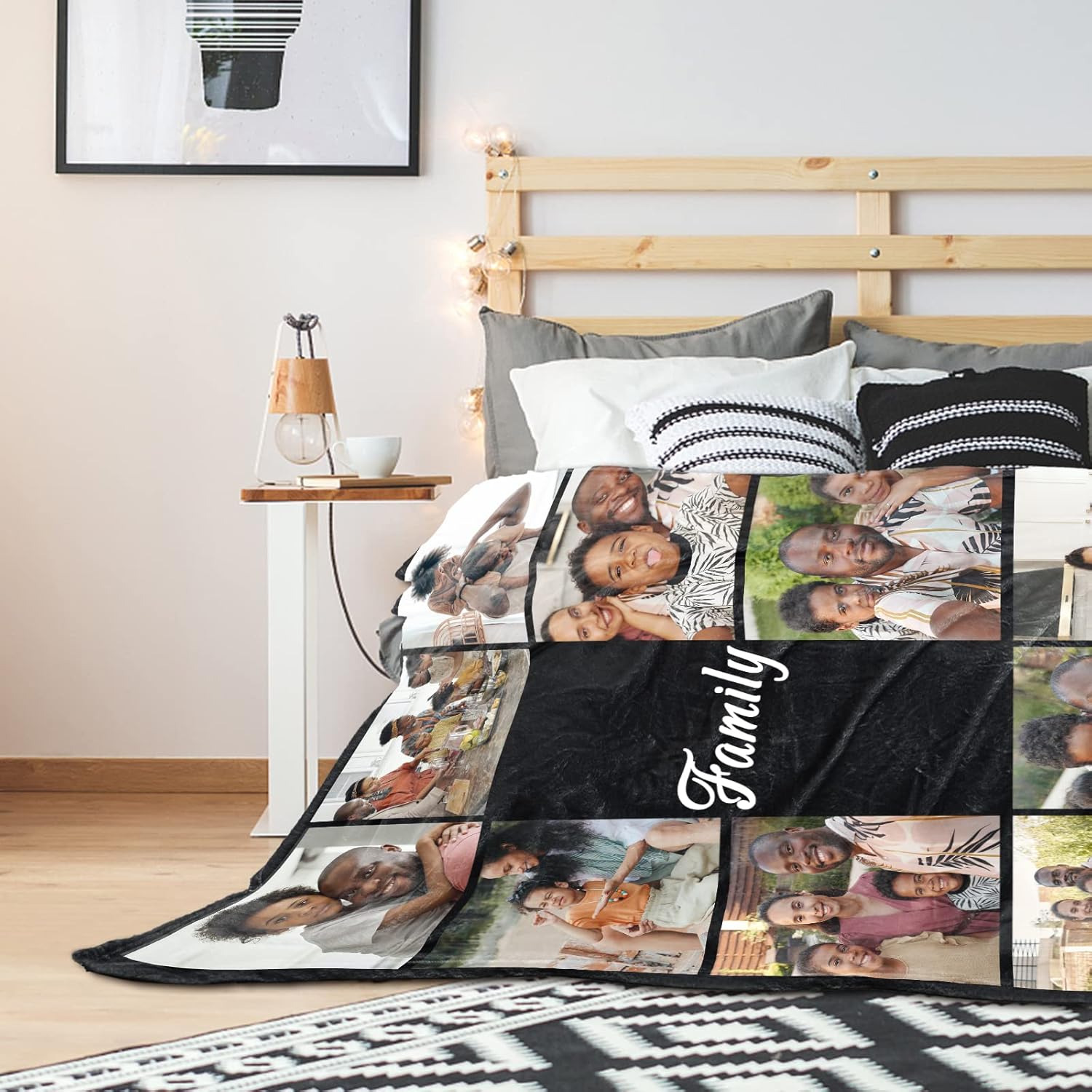 Livole Custom Blanket with Picture Customized Flannel Blanket Personalized Photo Throw Blanket with Image/Text Customized Blanket Gift for Friends Halloween Christmas(72x54in)