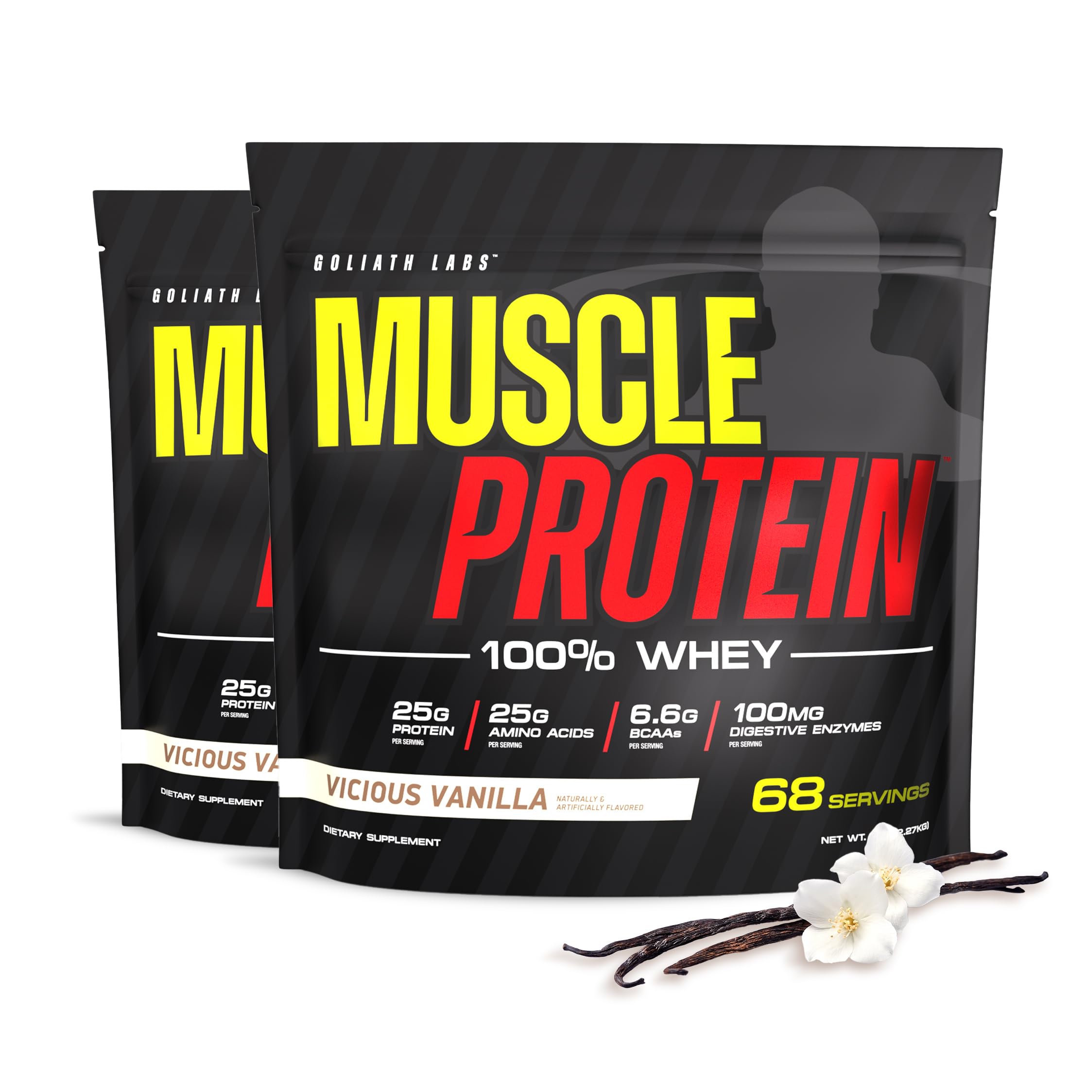 COLOSSAL LABS Muscle Whey Protein, Vanilla, 10 Pound