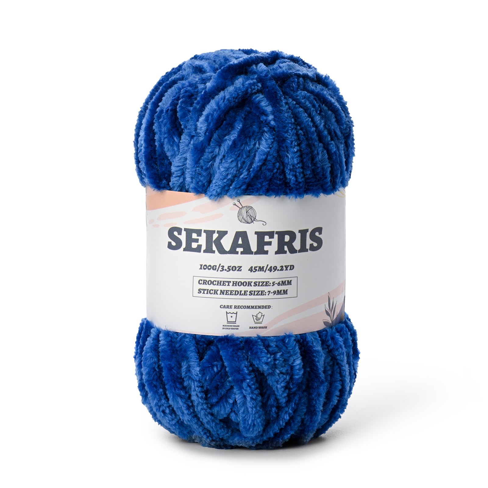 Chenille Velvet Soft Yarn Royal Blue 1 Pack