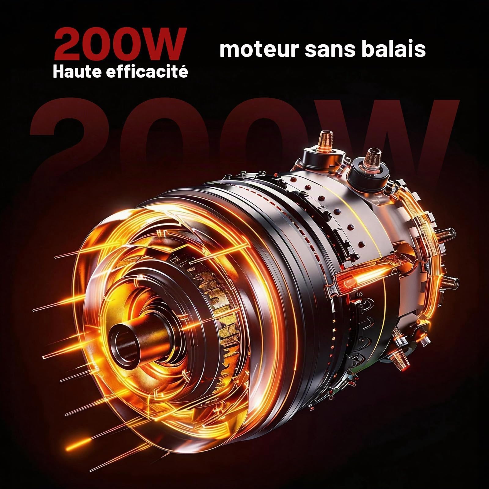 Nexalite Aspirateur sans Fil Eau et poussière 200W, 16kPa | aspire liquide + poussière; batterie 4000mAh; grand réservoir; pour maison, garage, voiture, atelier; filtre lavable