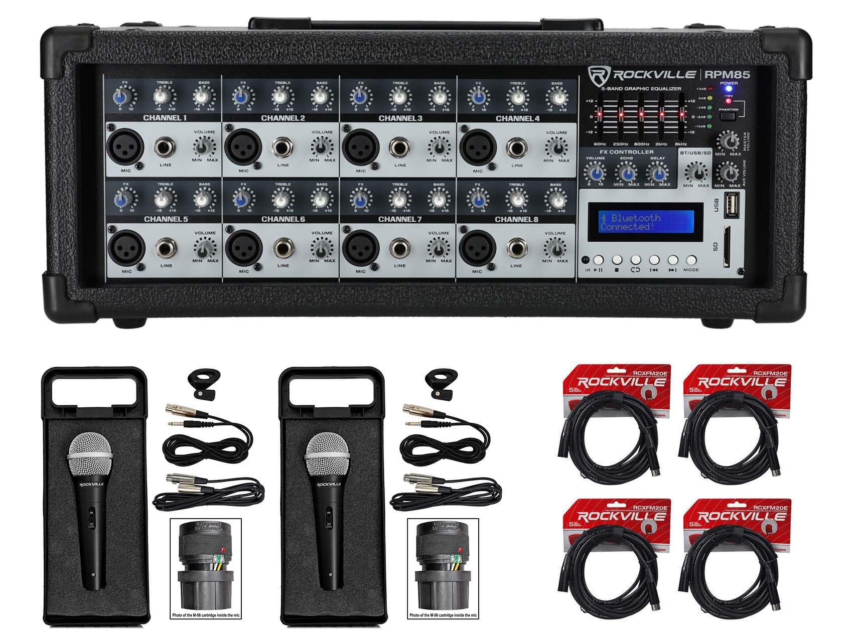 Amazon.com: Rockville Rpm85 Bundle: 2400-Watt 8-Channel Powered