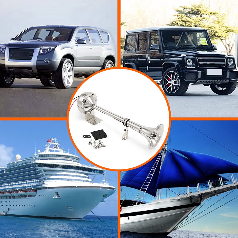 Tromba elettrica a tromba singola da 12 V. Tromba per barche marine. Tromba ad aria elettrica da 125 dB per auto, camion