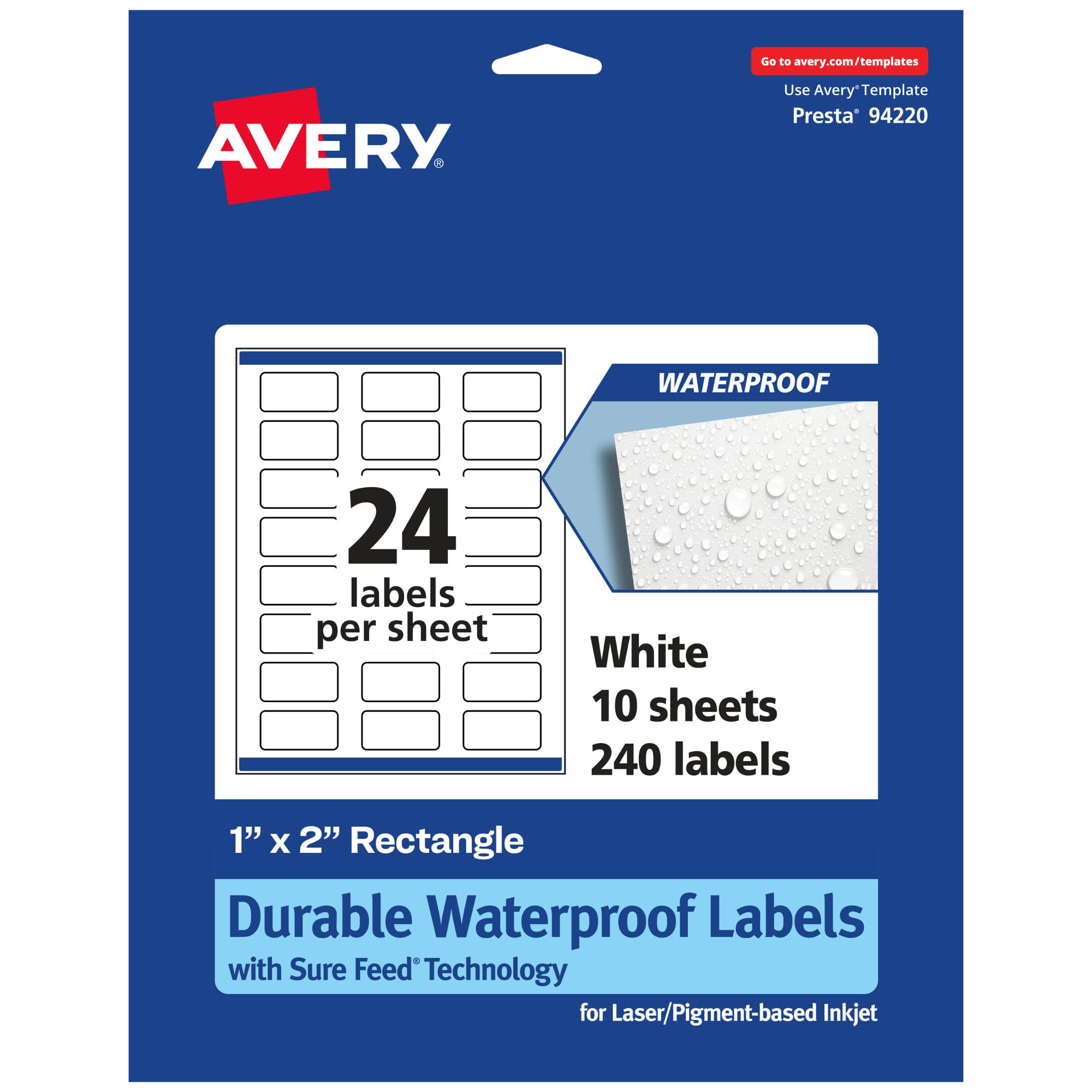 、 Amazon.com : Avery Durable Waterproof Rectangle Labels, Sure