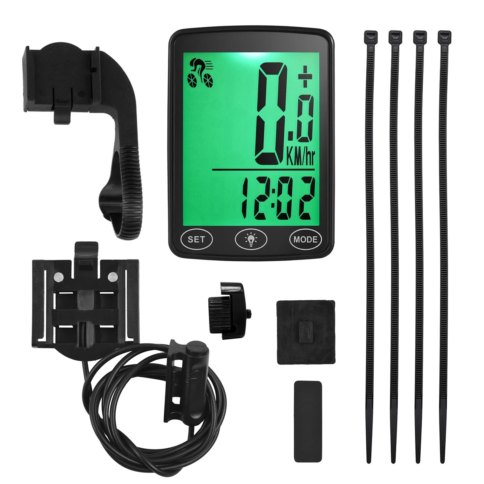 Compteur de vitesse de vélo étanche avec compteur de vitesse, compteur kilométrique et affichage de la température