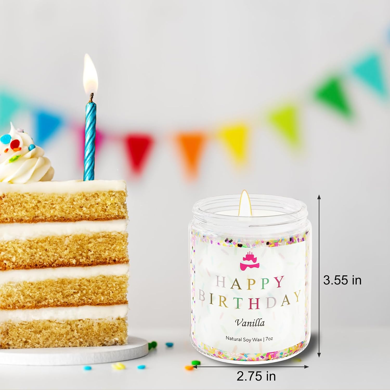 Lihome Happy Birthday Candle - Birthday Gifts for Women, Men, Mom, Dad, Sister, Teacher, Friends - Best Gifts for Her Ideas, Natural Soy Wax Vanilla Scented Candles - Image 6